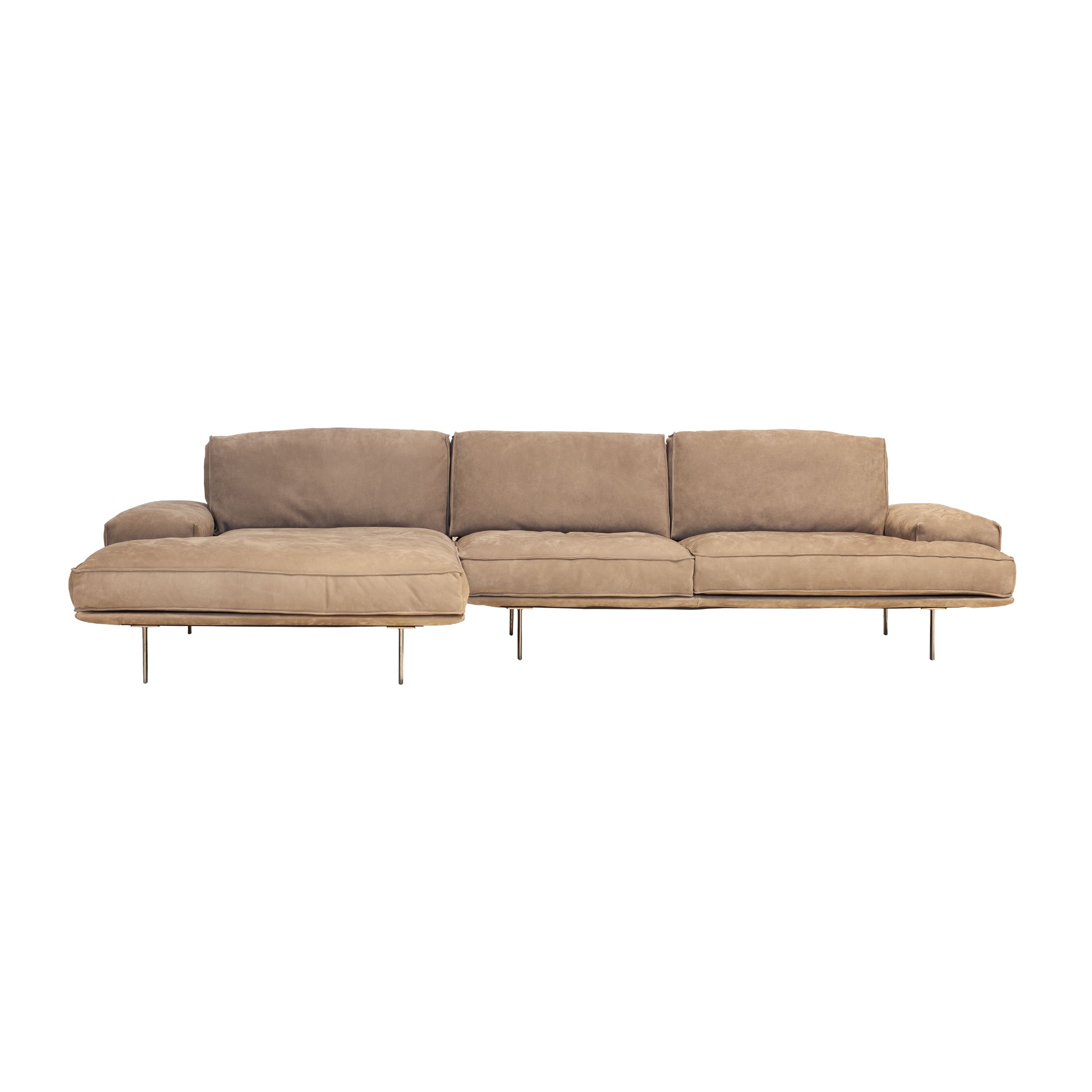 Sofa Vogue von Cierre in Leder Brasun als Freisteller frontal