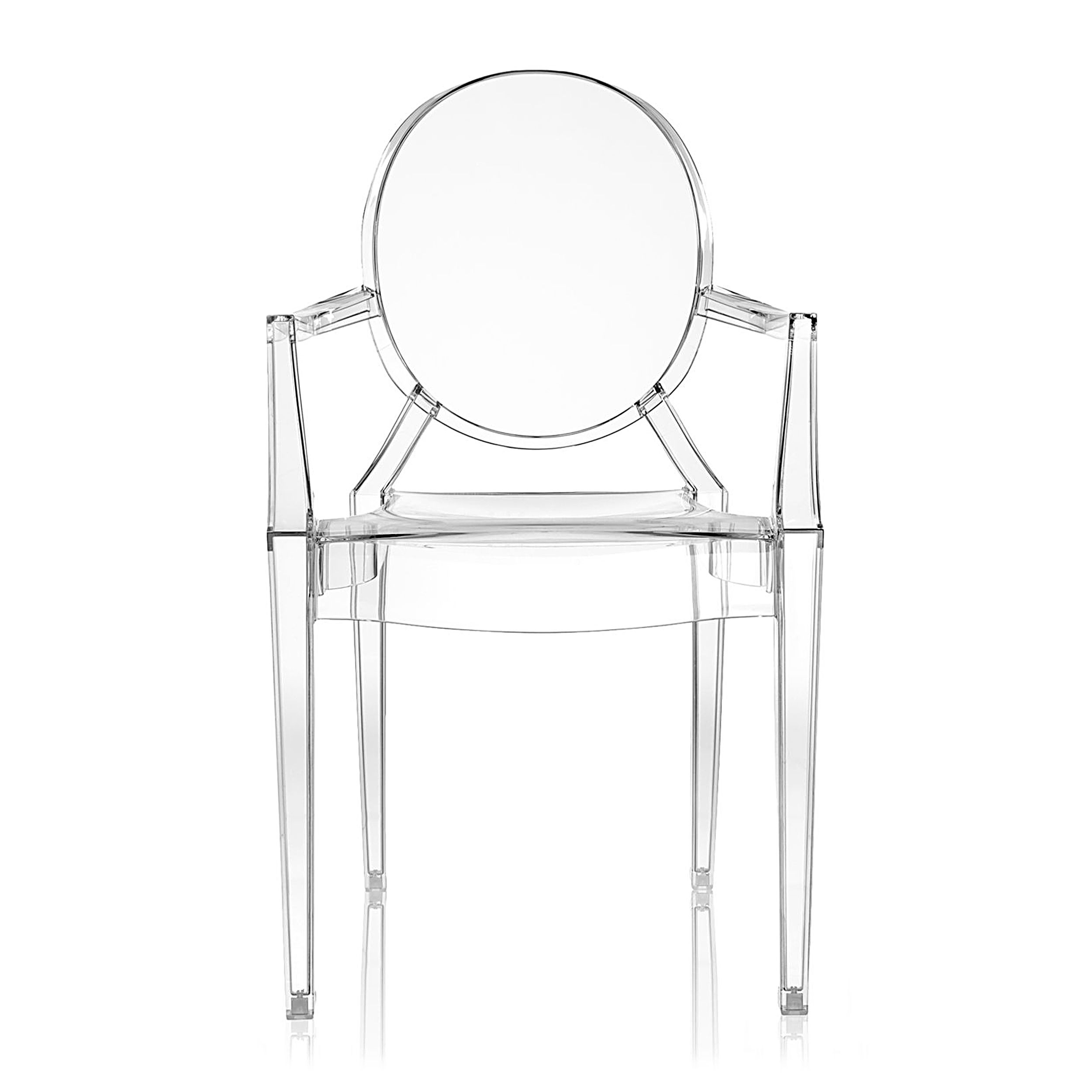 Armlehnstuhl Louis Ghost von Kartell transparent Frontansicht