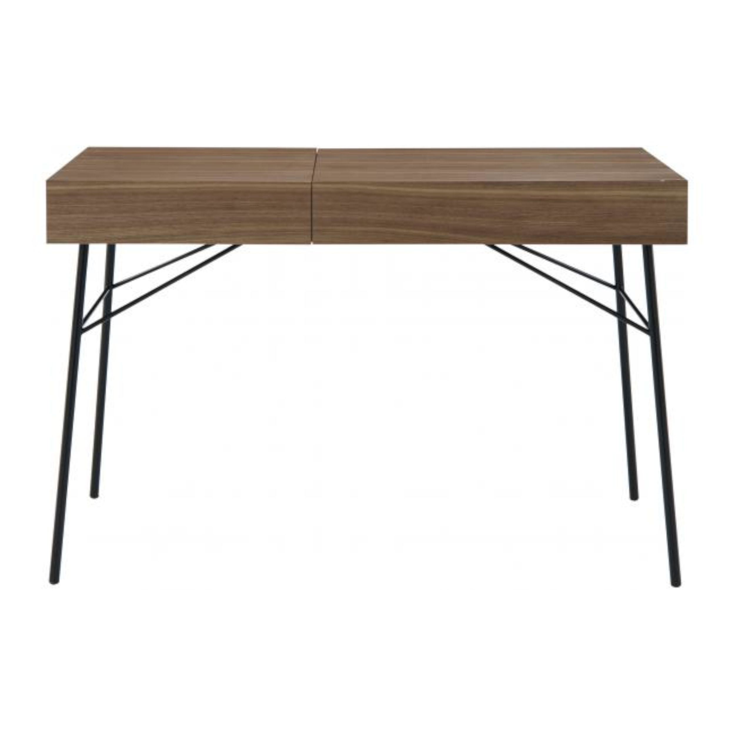 Schminktisch Juliette von Ligne Roset in Nussbaum als Freisteller geschlossen.