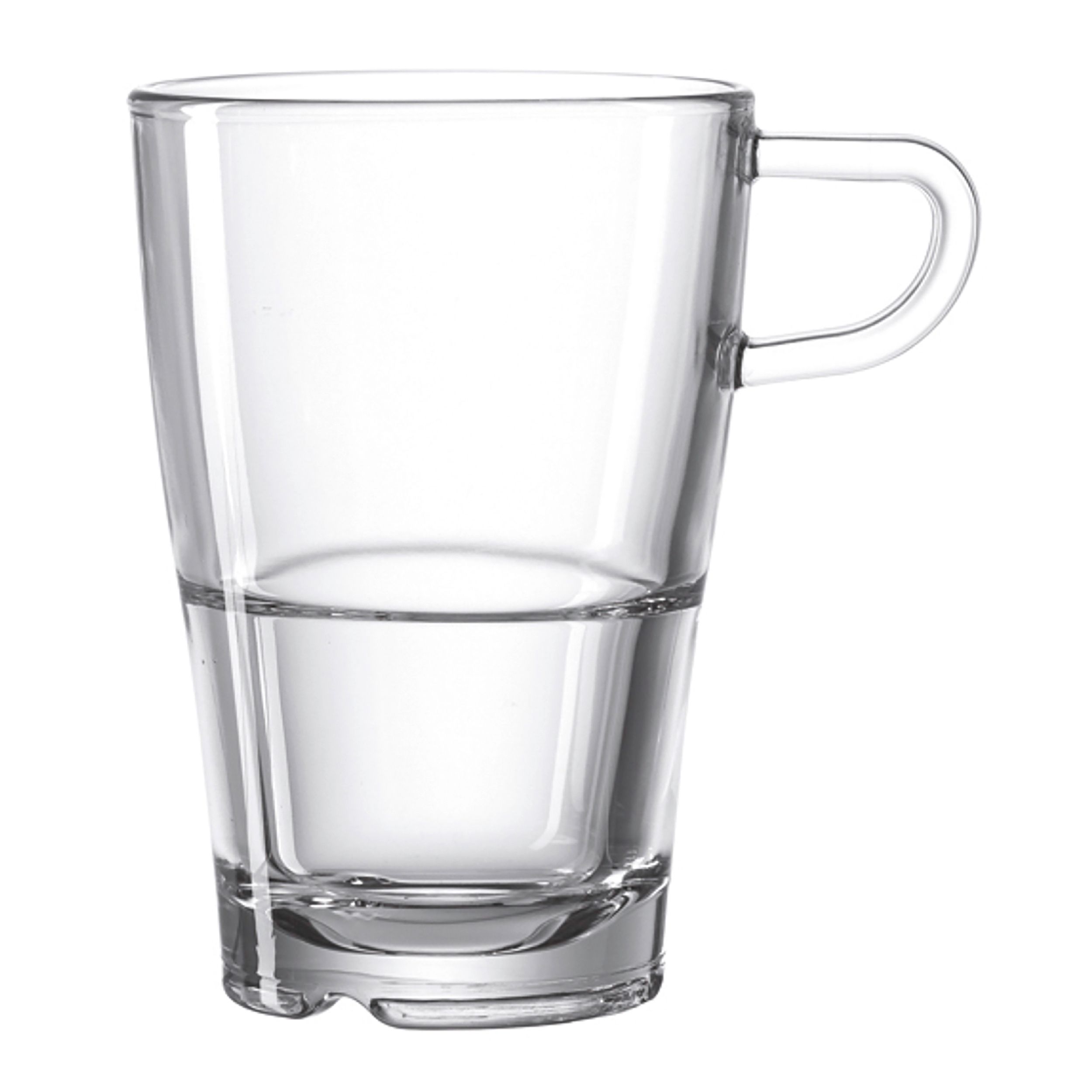 Latte Macchiato Glas Senso von Glaskoch klar vor weissem Hintergrund
