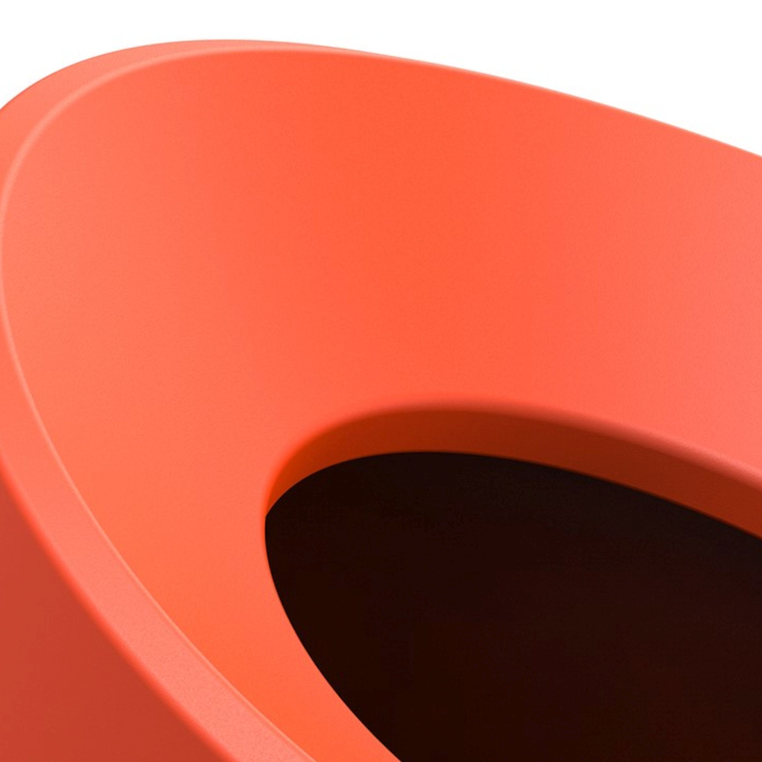 Papierkorb Happy Bin L von Vitra in poppy red als Detailaufnahme.