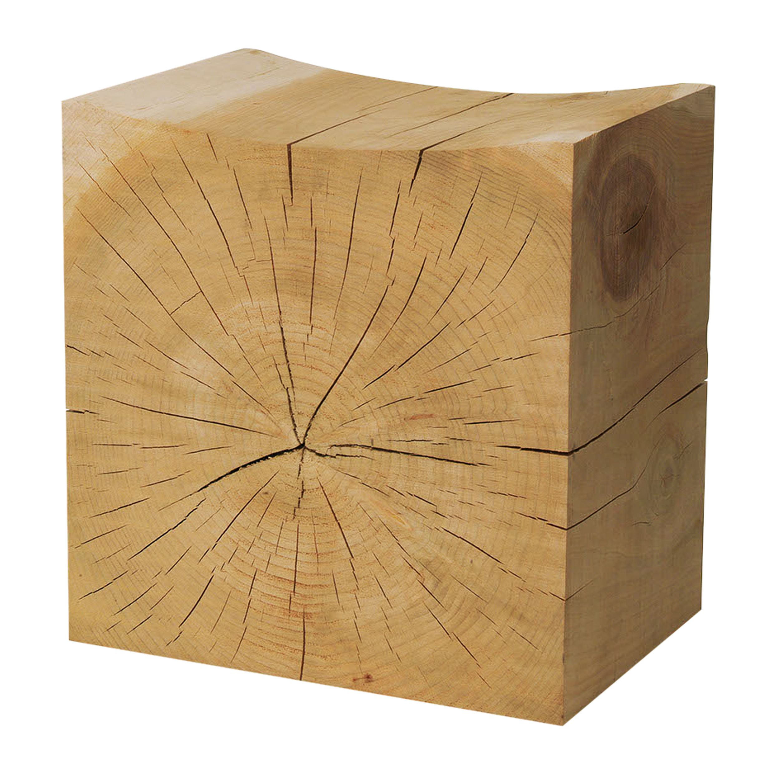 Hocker Napa Small von Riva in Zeder natur als Freisteller.