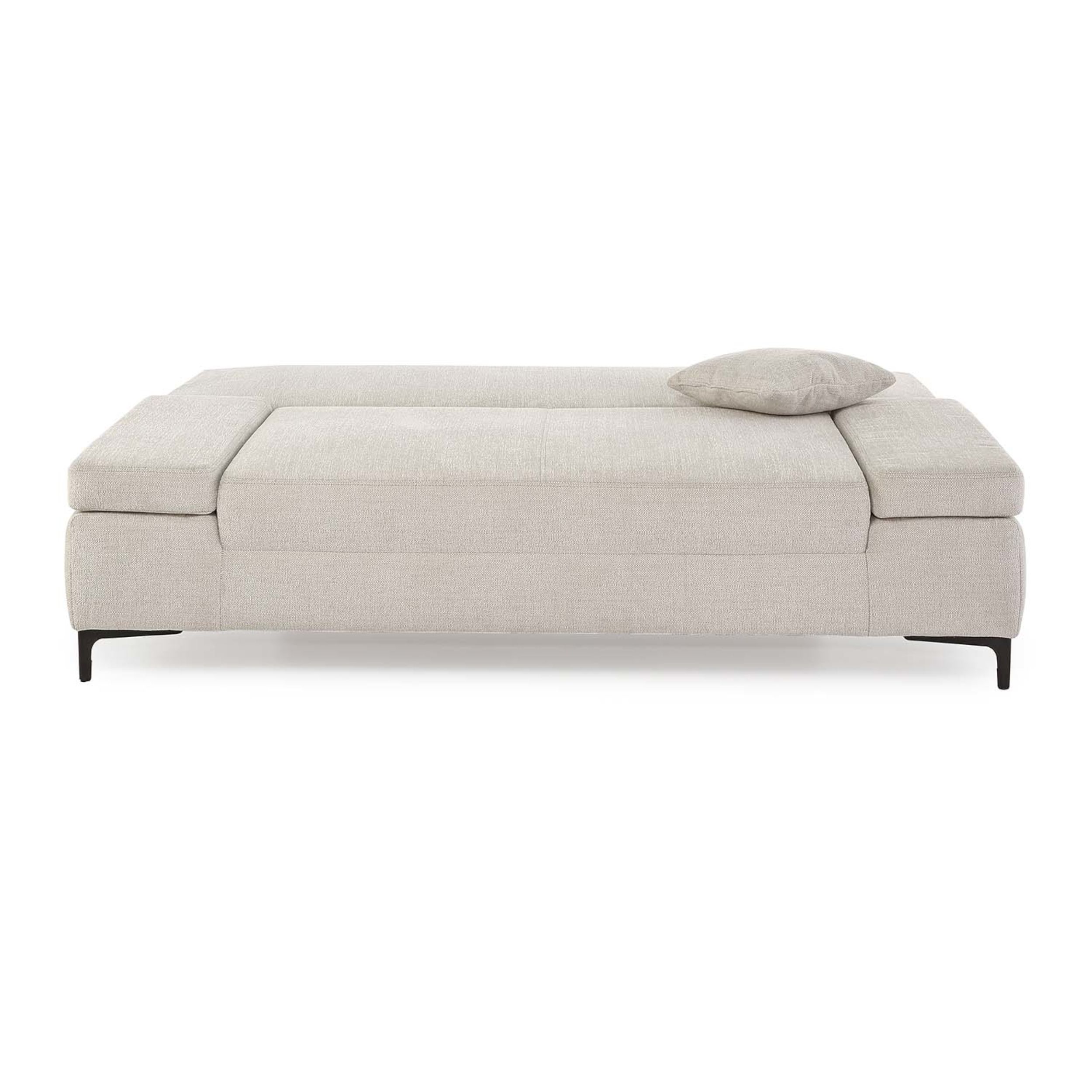 Schlafsofa Jeremo in beige als Freisteller Bettvariante