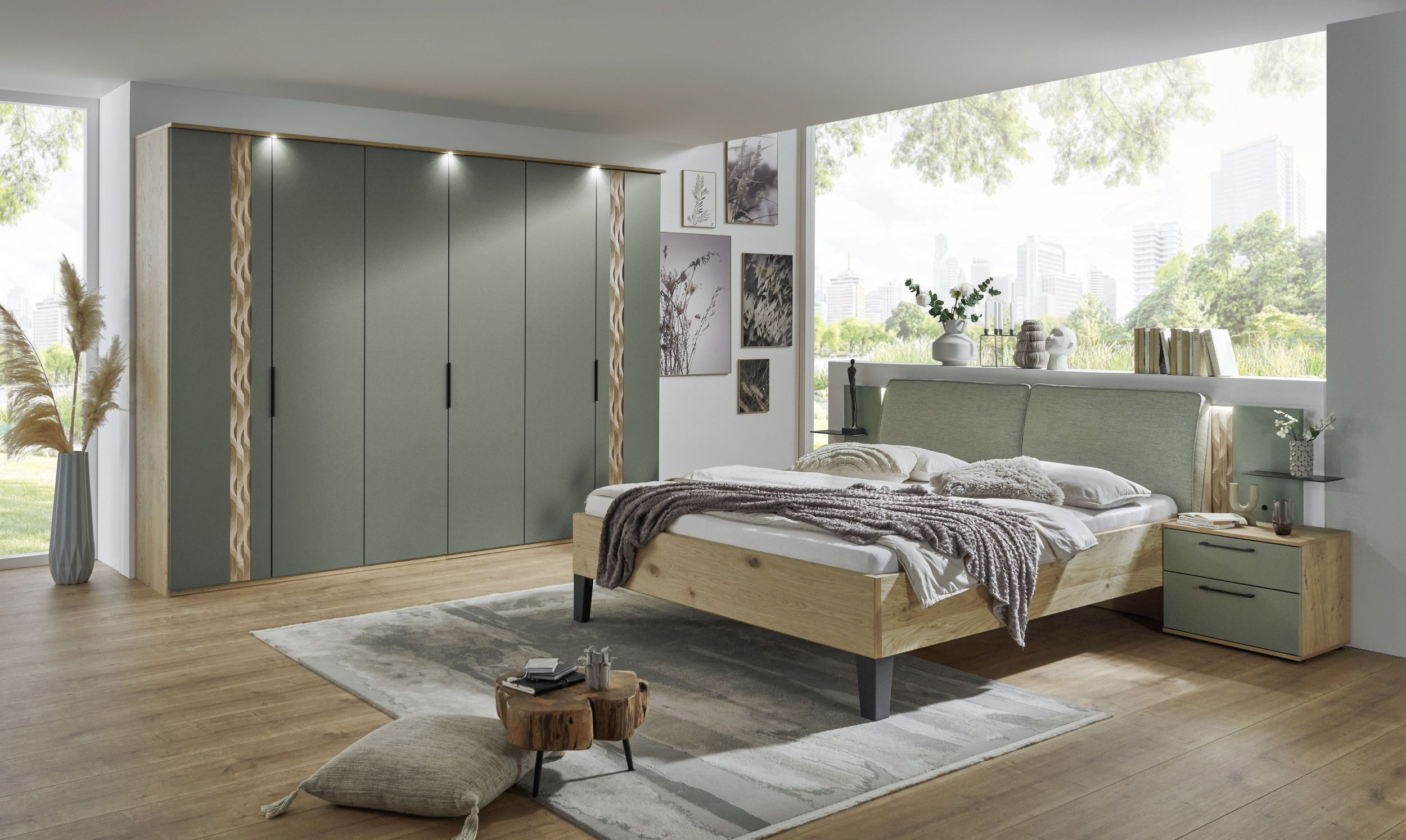 Schlafzimmer Callao von Disselkamp in grün als Milieubild