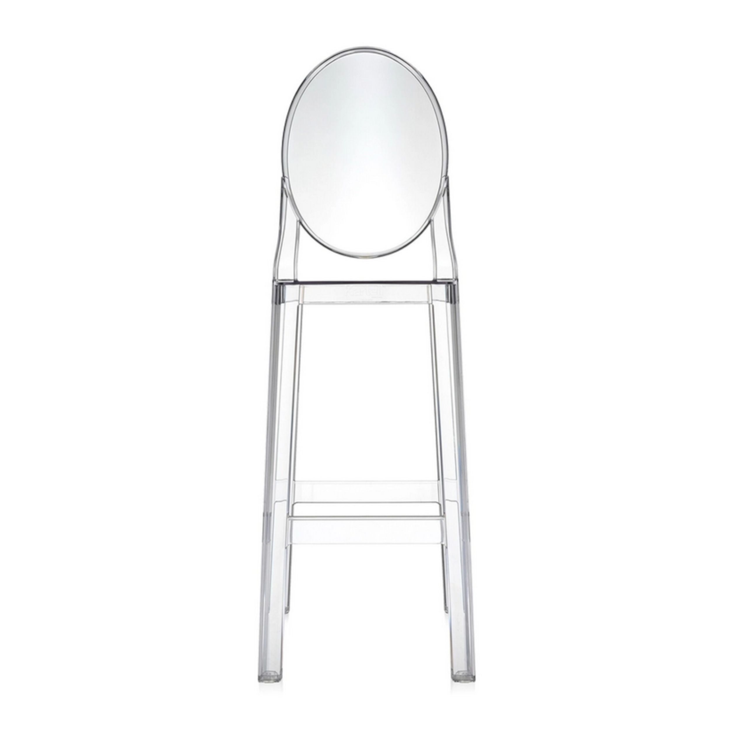 Barhocker One More von Kartell in transparent als Freisteller von hinten