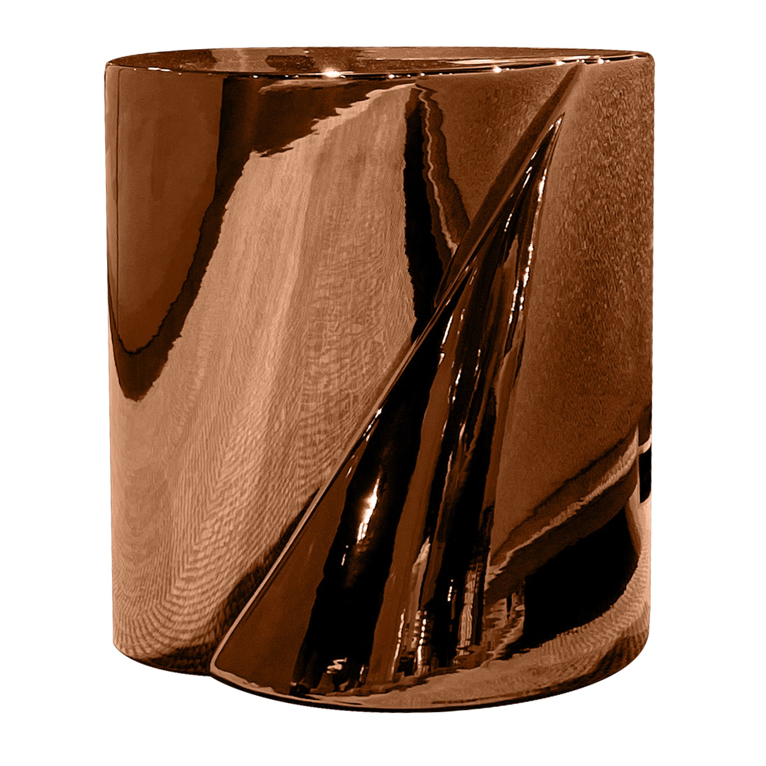 Beistelltisch Noor von Minotti in bronze, Freisteller frontal.
