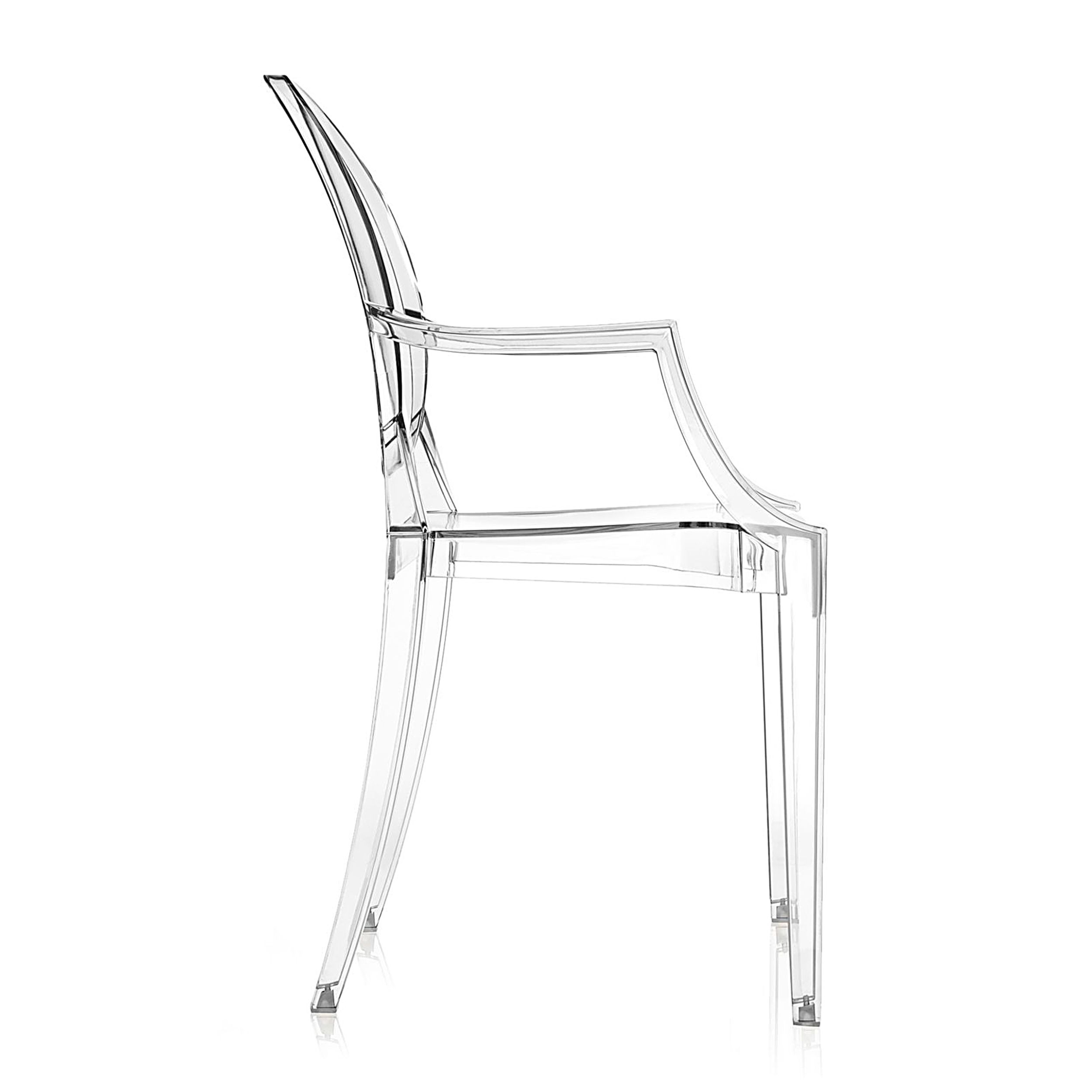 Armlehnstuhl Louis Ghost von Kartell transparent Seitenansicht