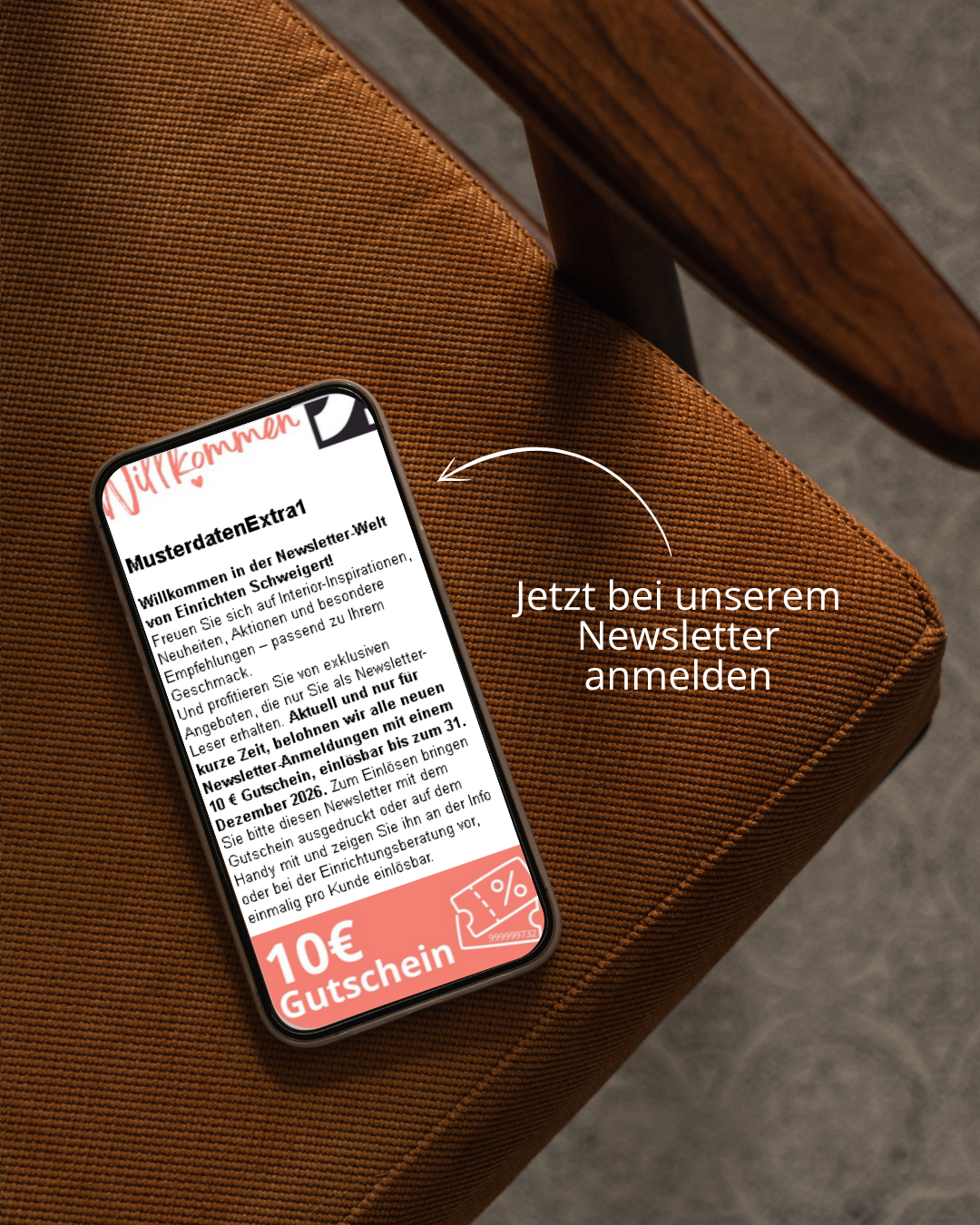 Mockup für Newsletter Anmeldung