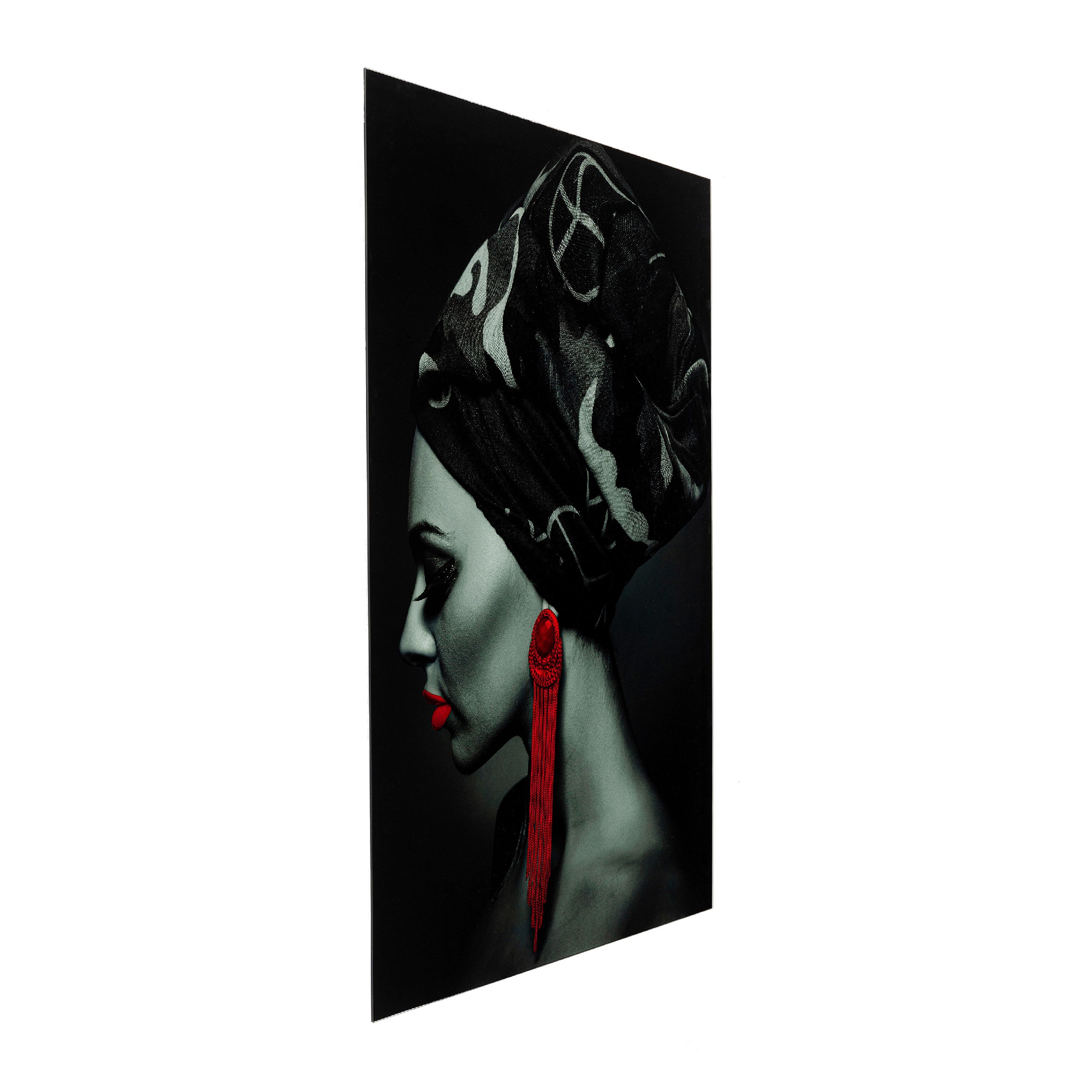 Glasbild Lady Red Earring