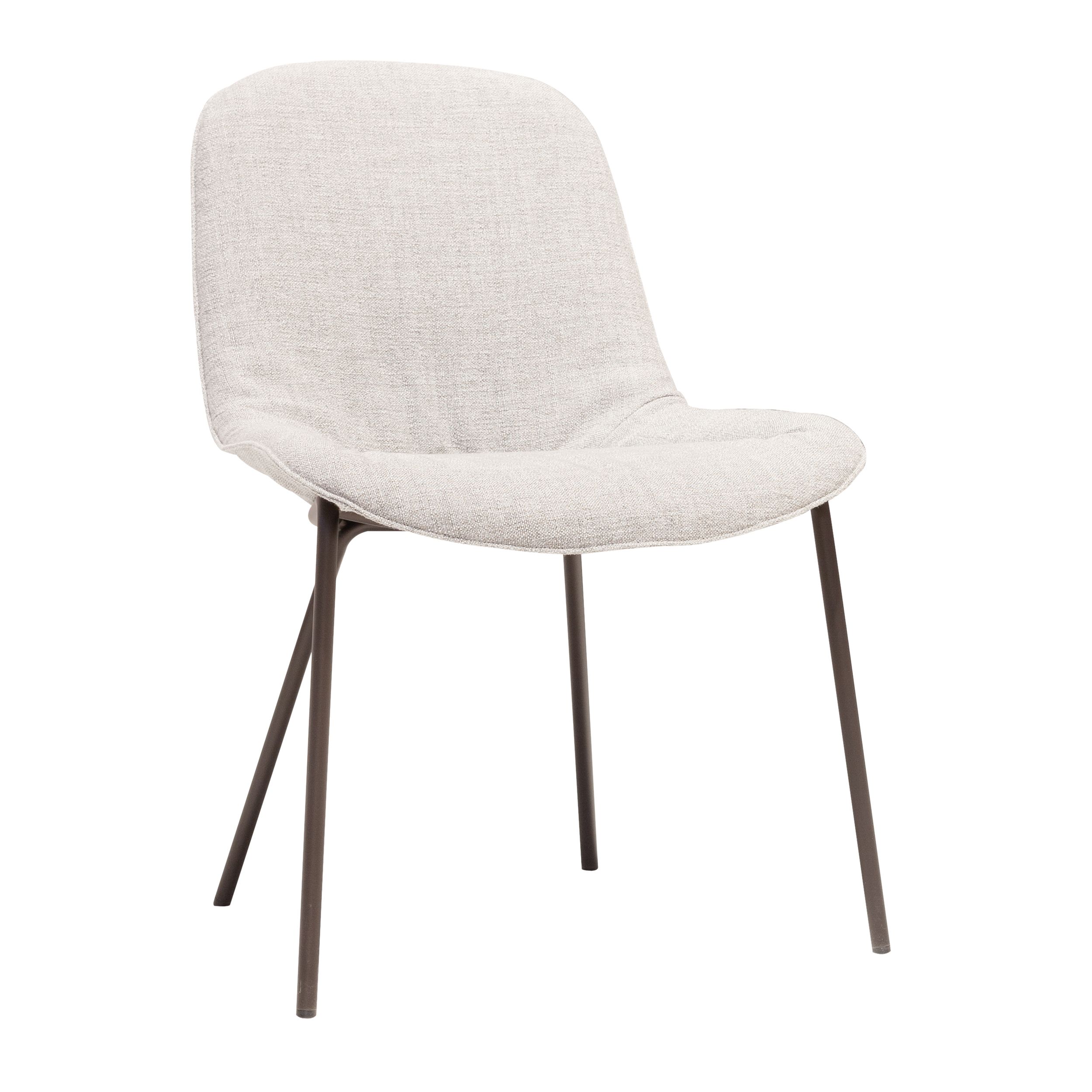 Schalenstuhl Sheru von Walter Knoll in grauem Stoff als Freisteller.