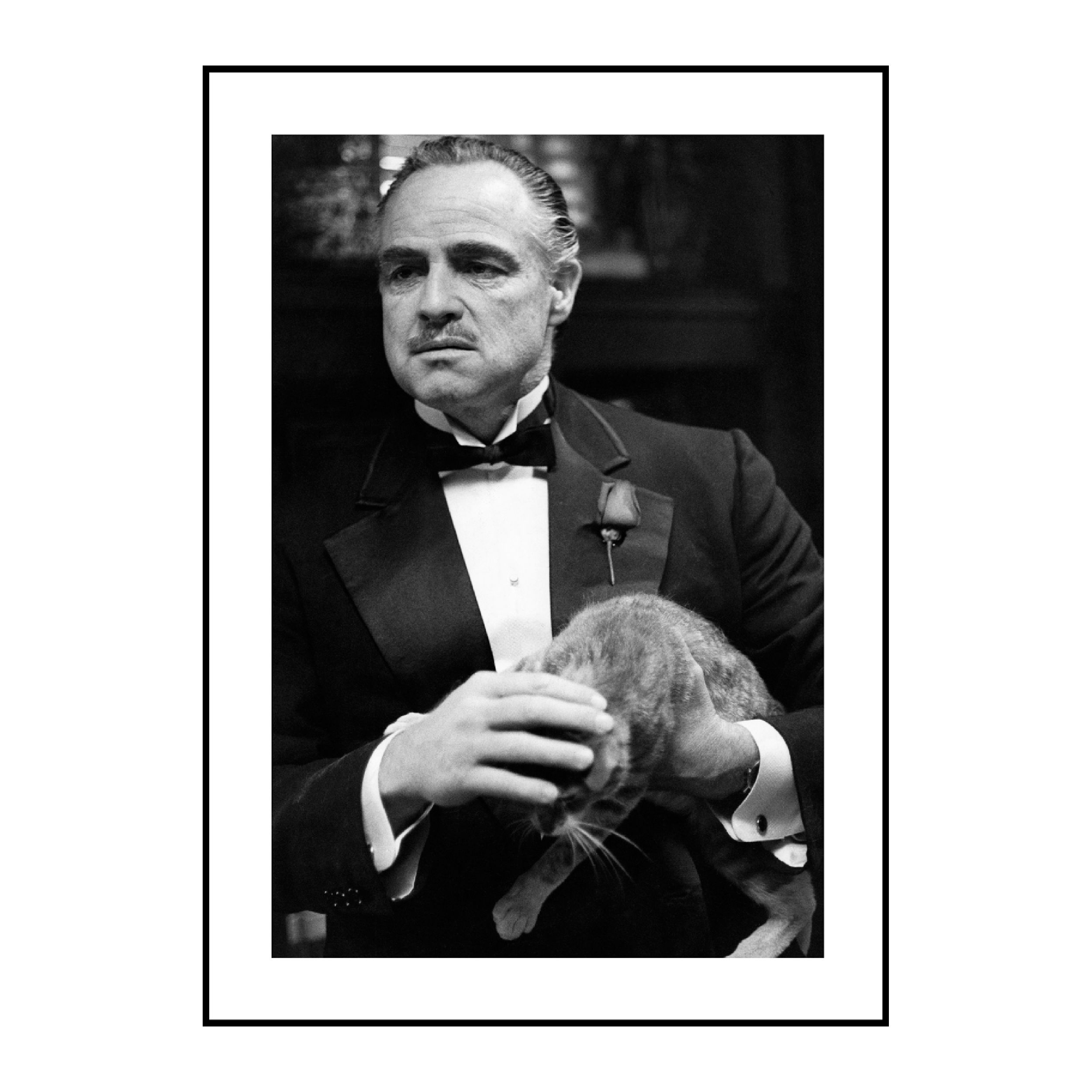 Gerahmtes Poster: Marlon Brando 2 von Malerifabrikken in schwarz vor weissem Hintergrund
