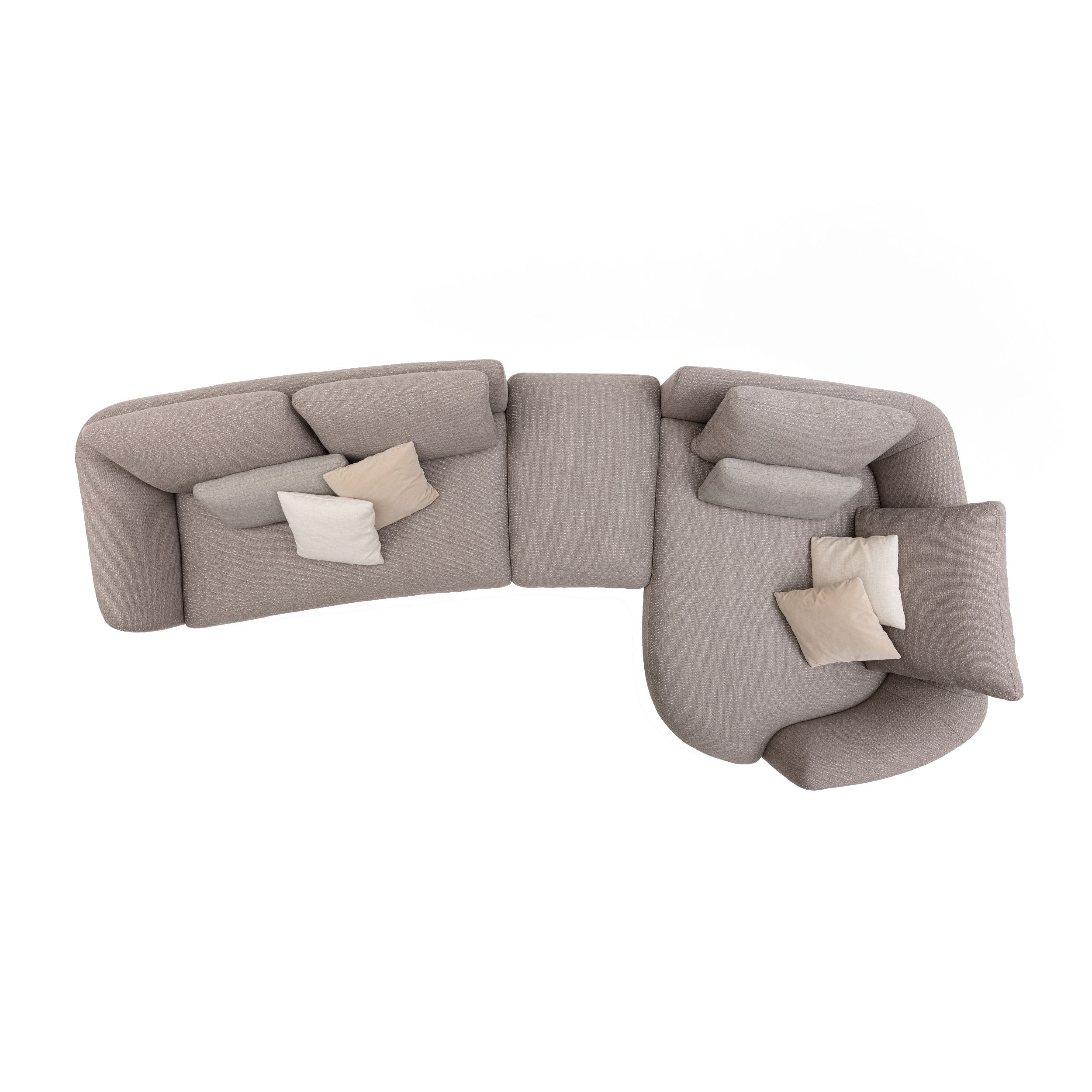 Sofa Kumo von Rolf Benz in Stoff grau als Draufsicht