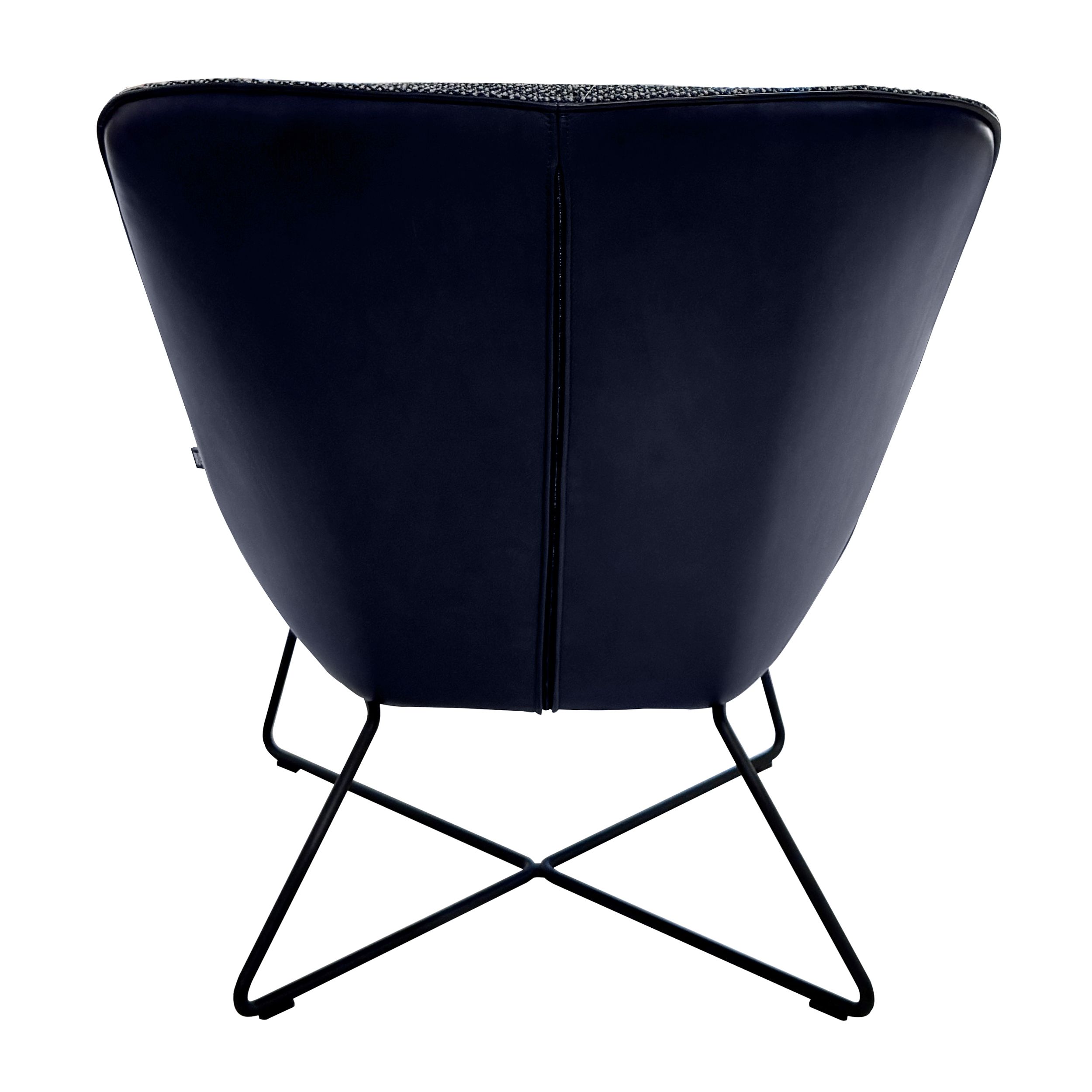 Sessel 383 in blau von Rolf Benz in Rückansicht