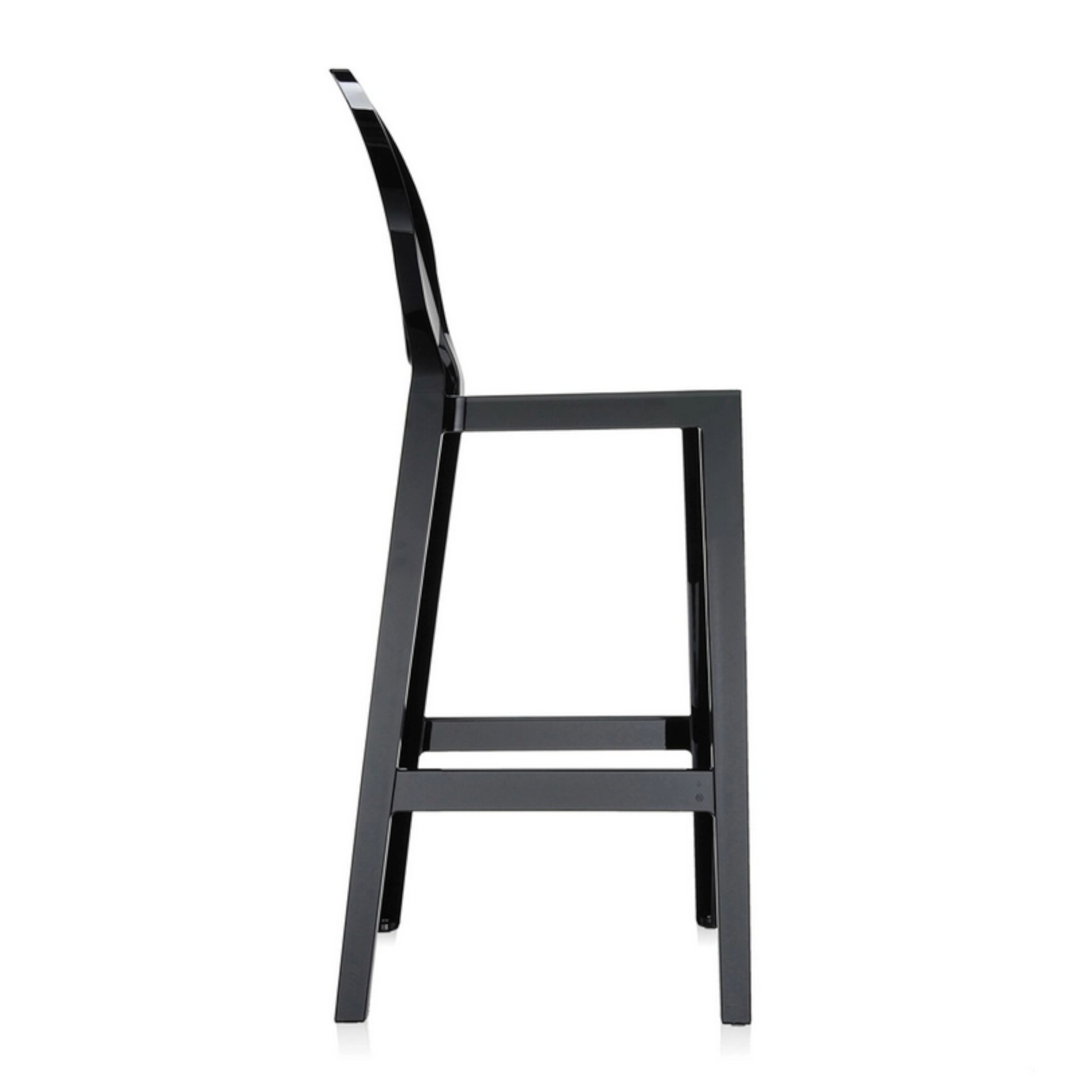 Barhocker One More von Kartell in schwarz als seitliche Ansicht