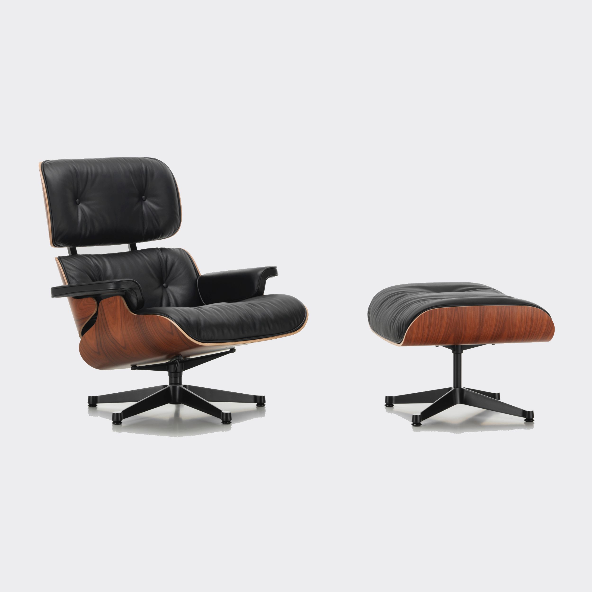 Relaxsessel Lounge Chair & Ottoman mit Palisanderholz Freisteller
