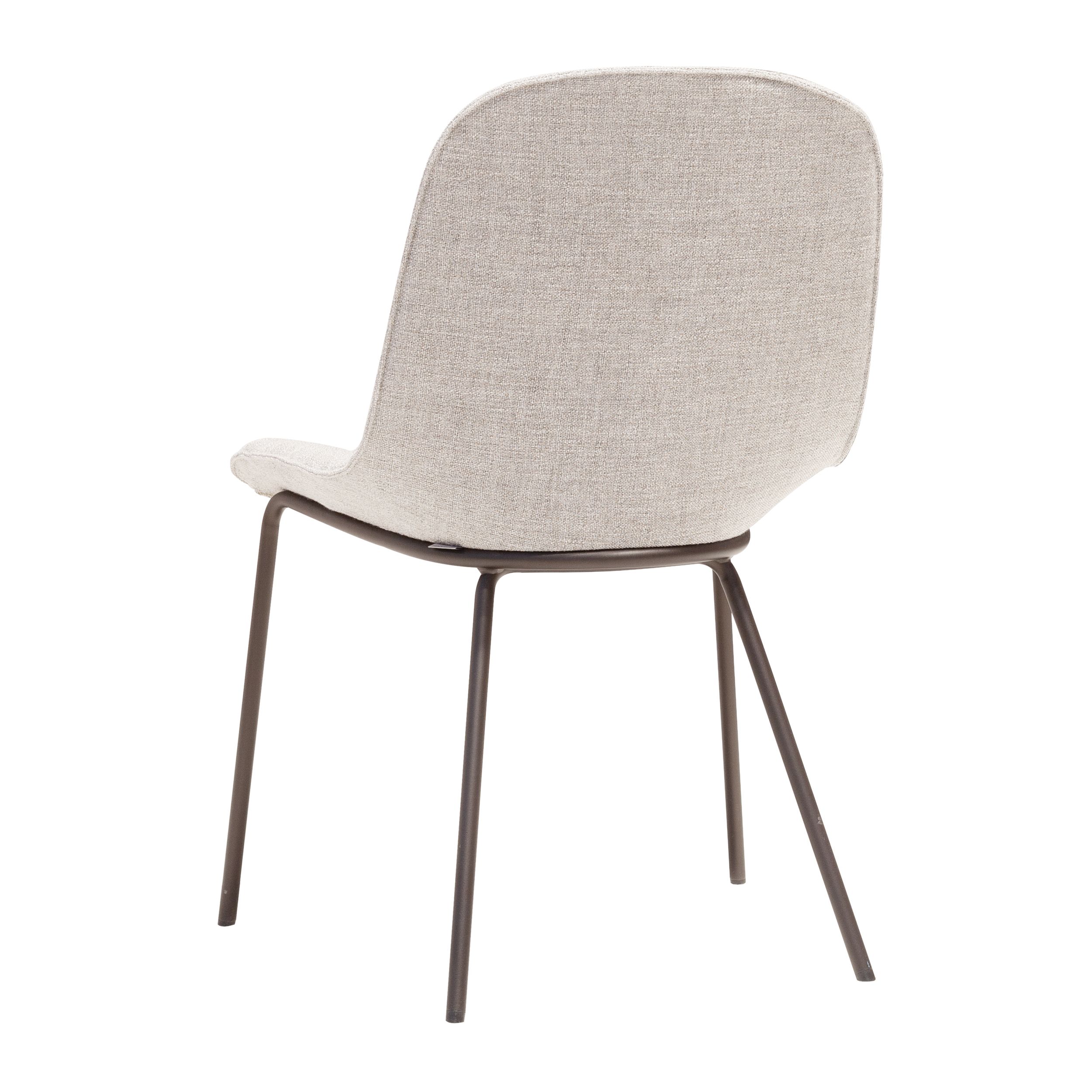 Schalenstuhl Sheru von Walter Knoll in grauem Stoff als Freisteller von hinten.