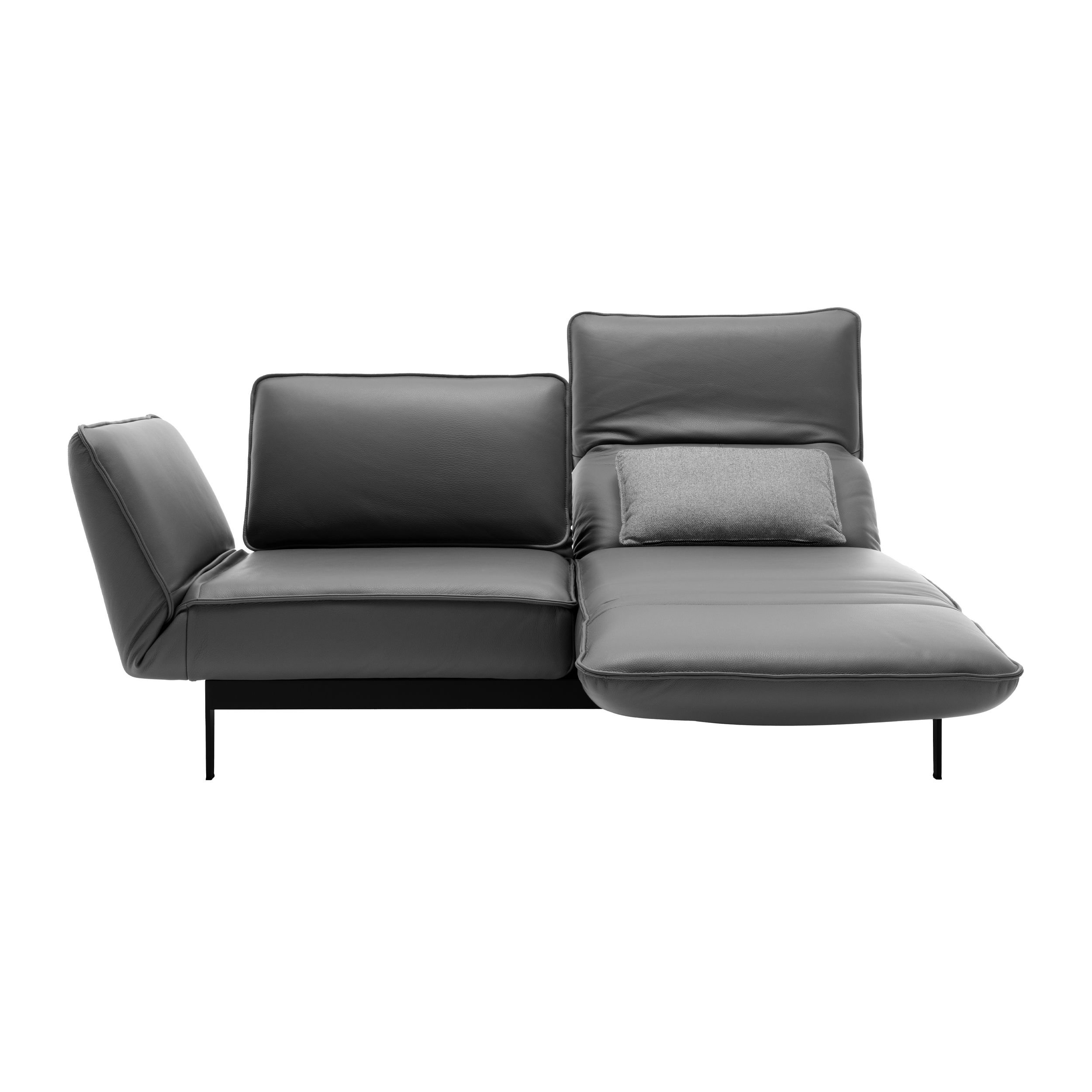 Sofa Mera in der ausklappbaren Ansicht der rechten Seite von Rolf Benz in grau