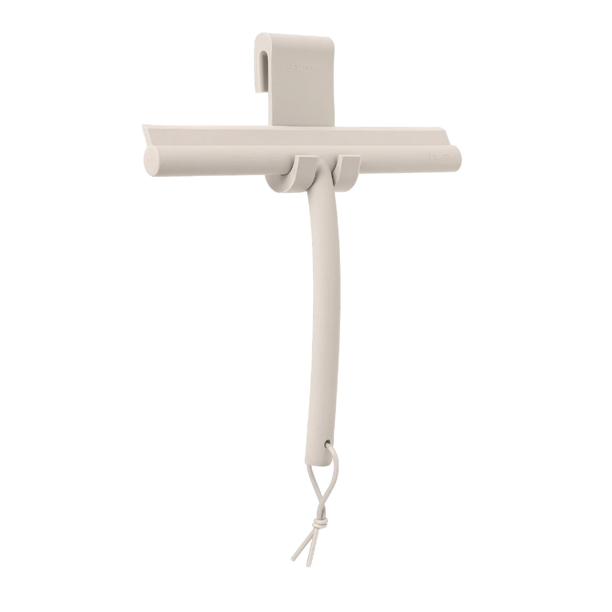 Duschwischer Vipo von Blomus beige vor weissem Hintergrund
