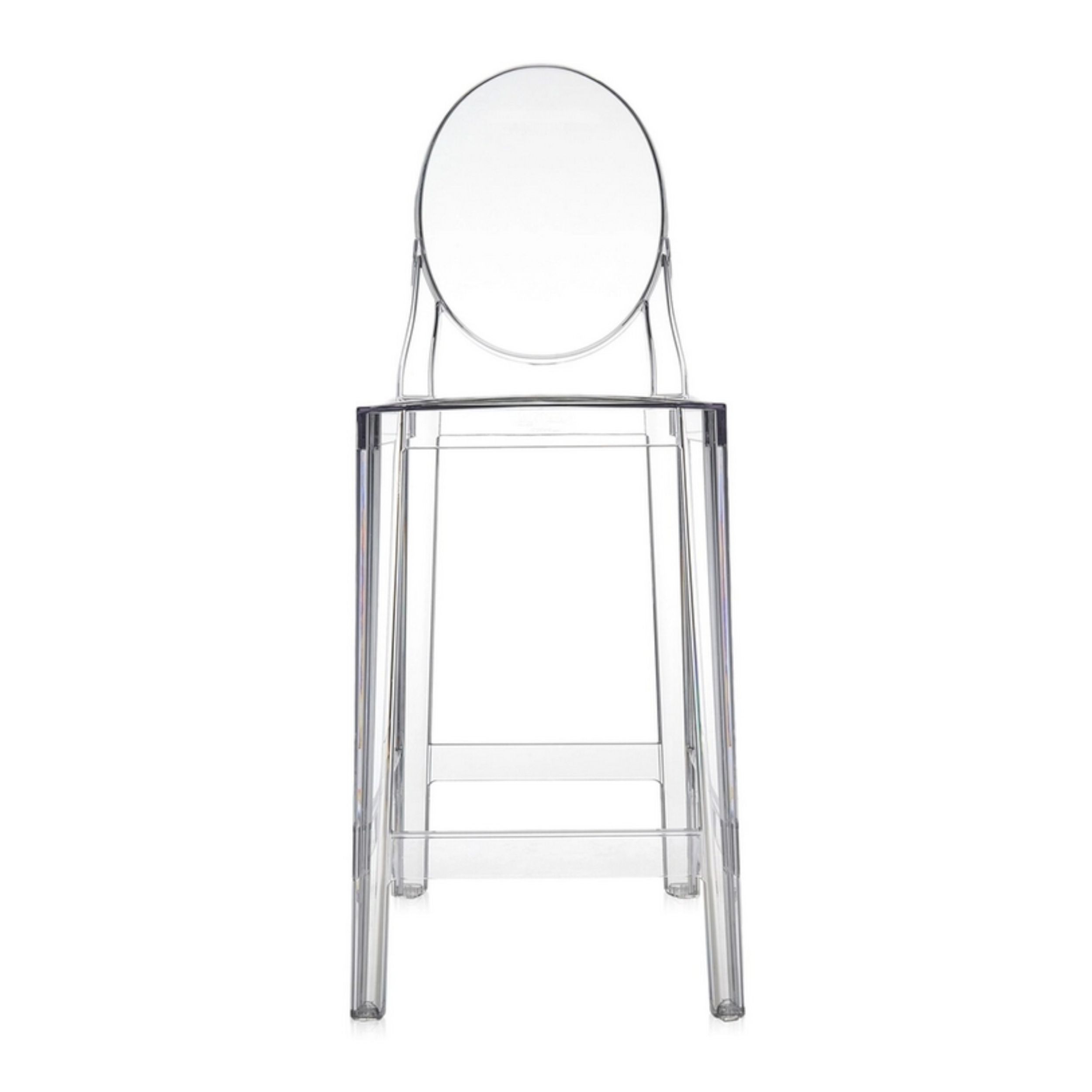 Barhocker One More von Kartell transparent als Freisteller von vorne