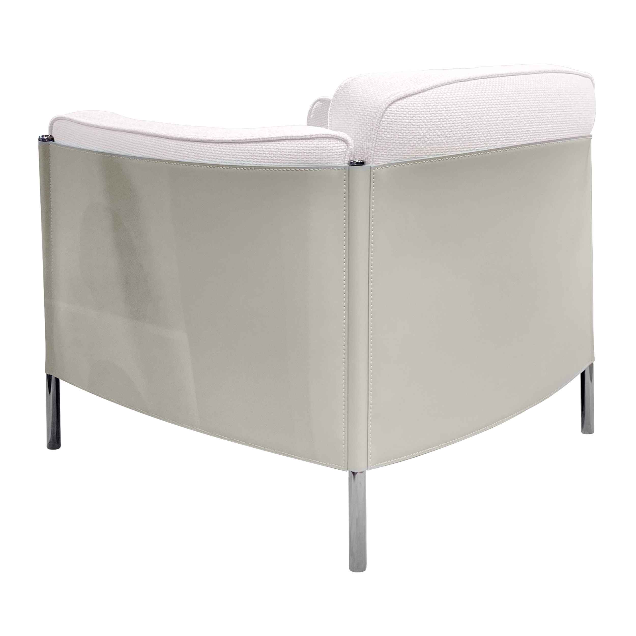 Sessel Shelley in Rückseitenansicht von Minotti in weiß