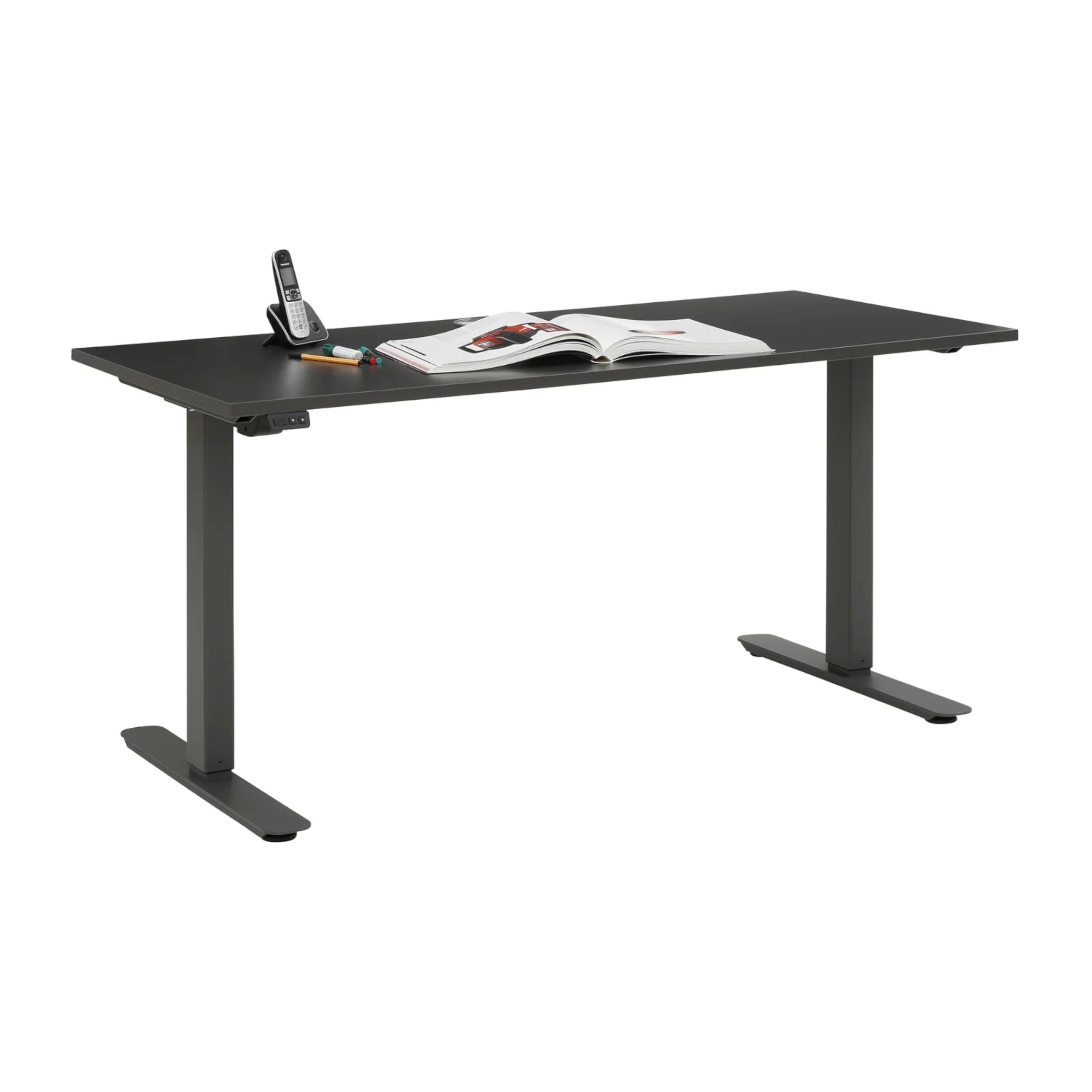 SChreibtisch Office-System grau mit Deko