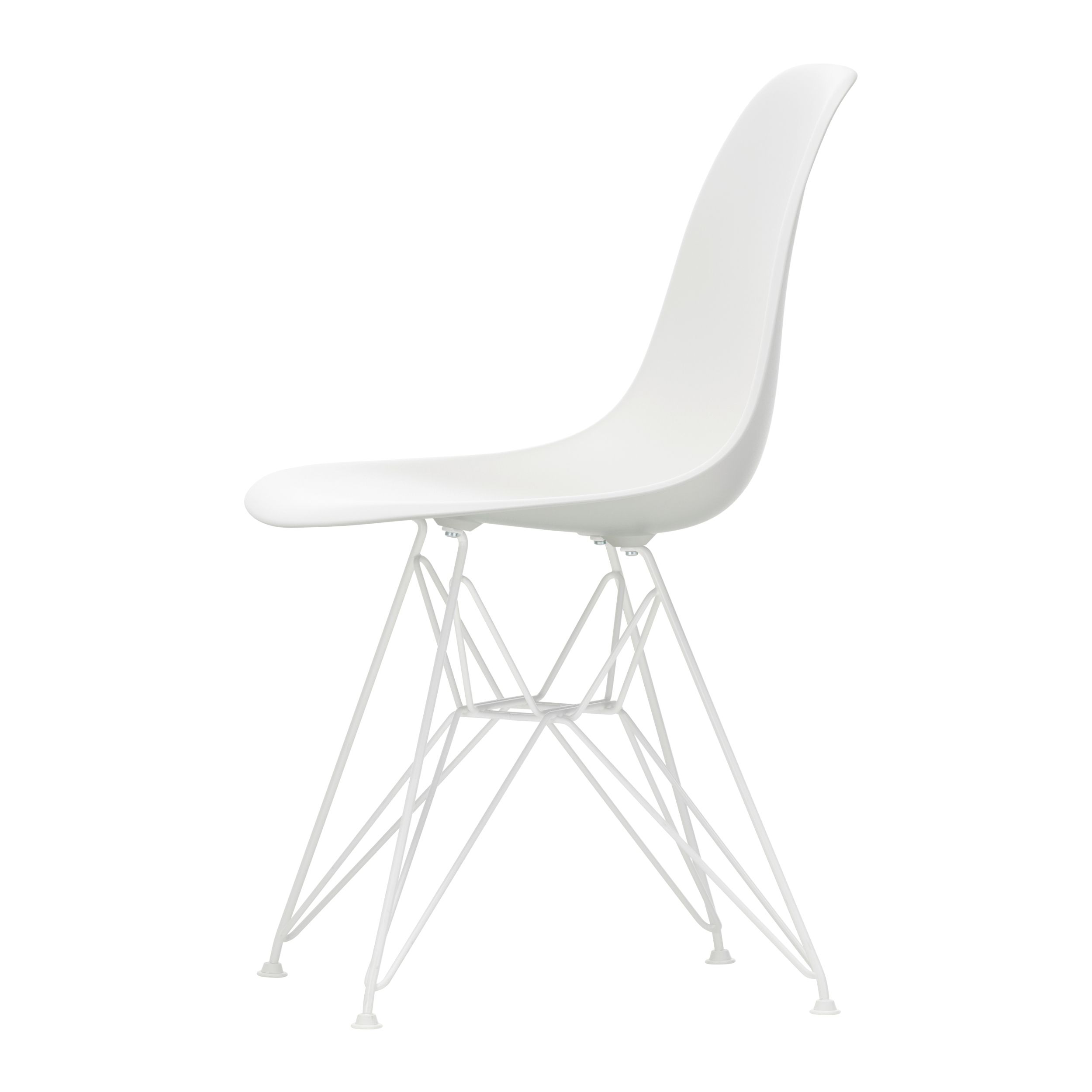 Stuhl Eames Plastic Side Chair DSR Vitra weiß seitlich