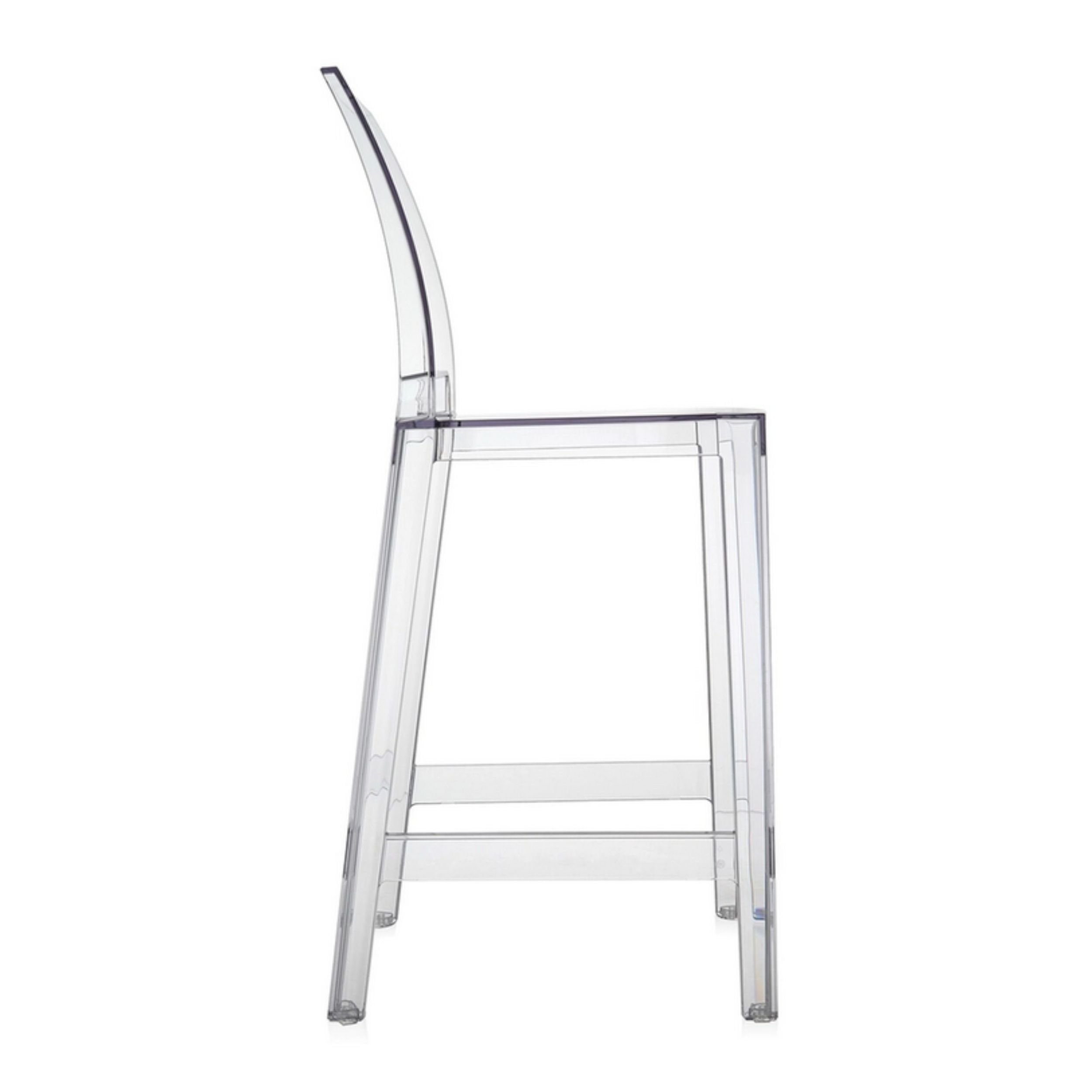 Barhocker One More Please von Kartell transparent als Freisteller seitlich