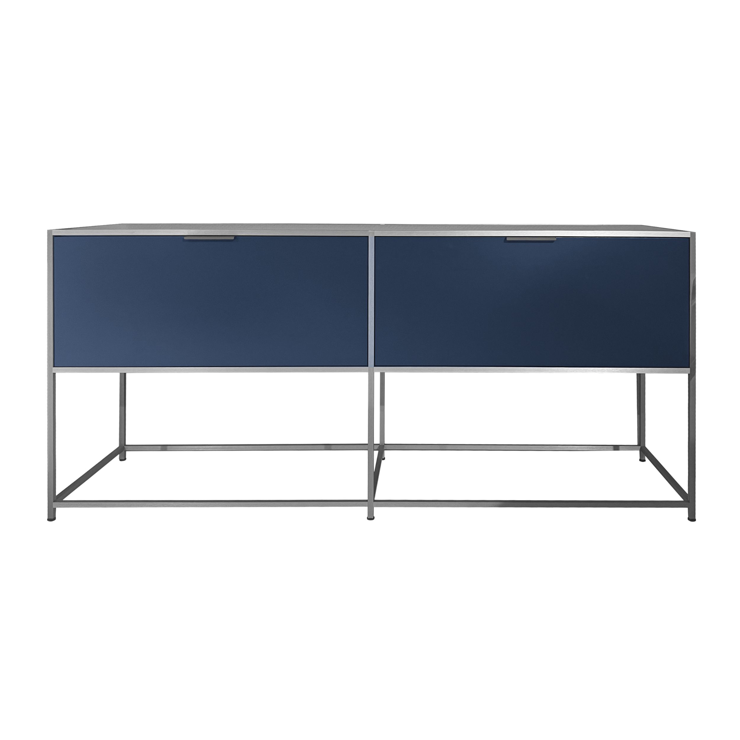 Konsole Dita von Ligne Roset in blau als Freisteller frontal.