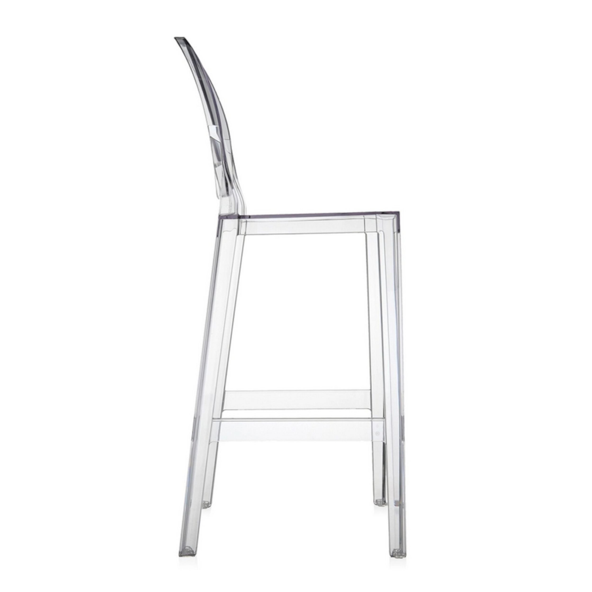 Barhocker One More von Kartell in transparent als Freisteller seitlich