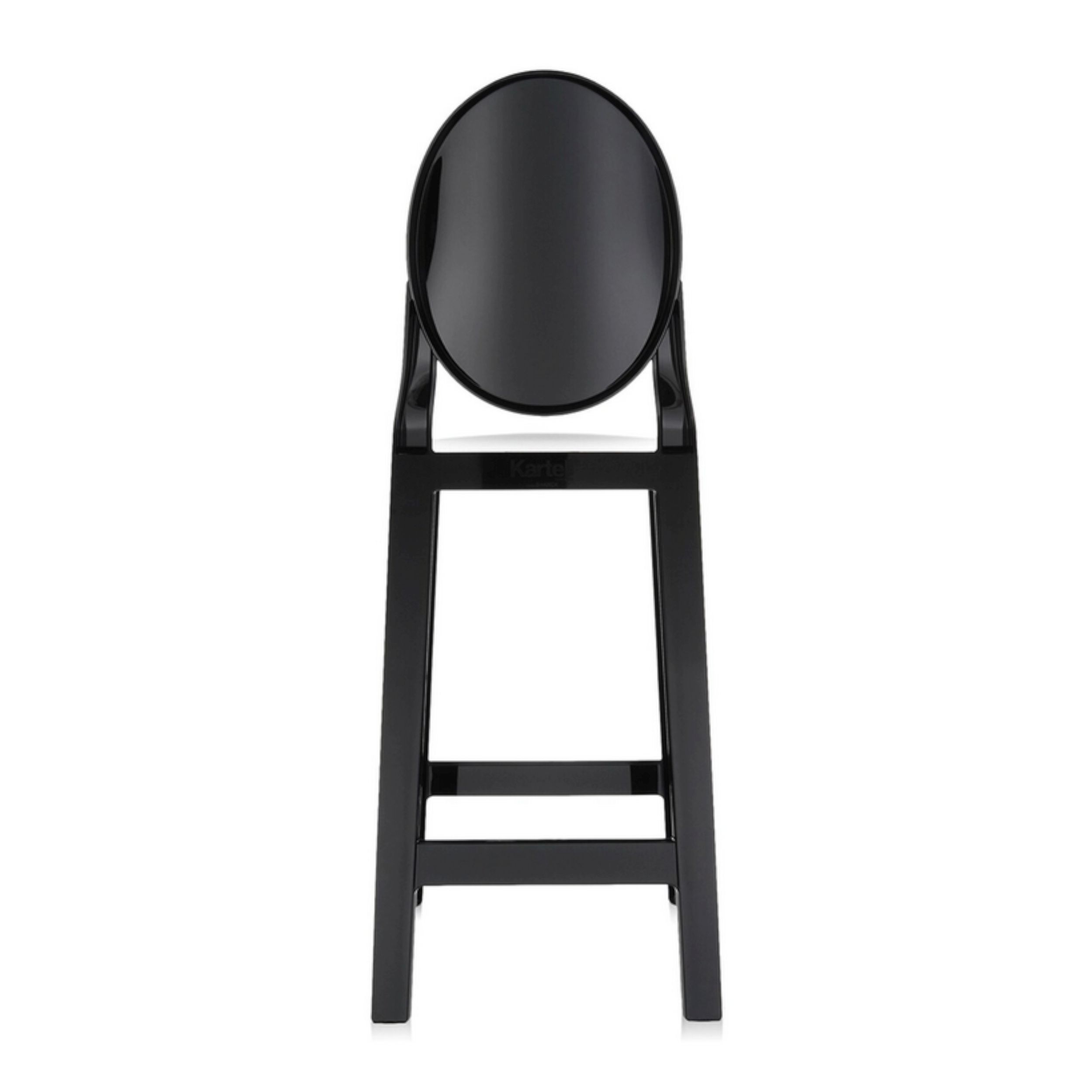 Barhocker One More von Kartell in schwarz als Freisteller von hinten