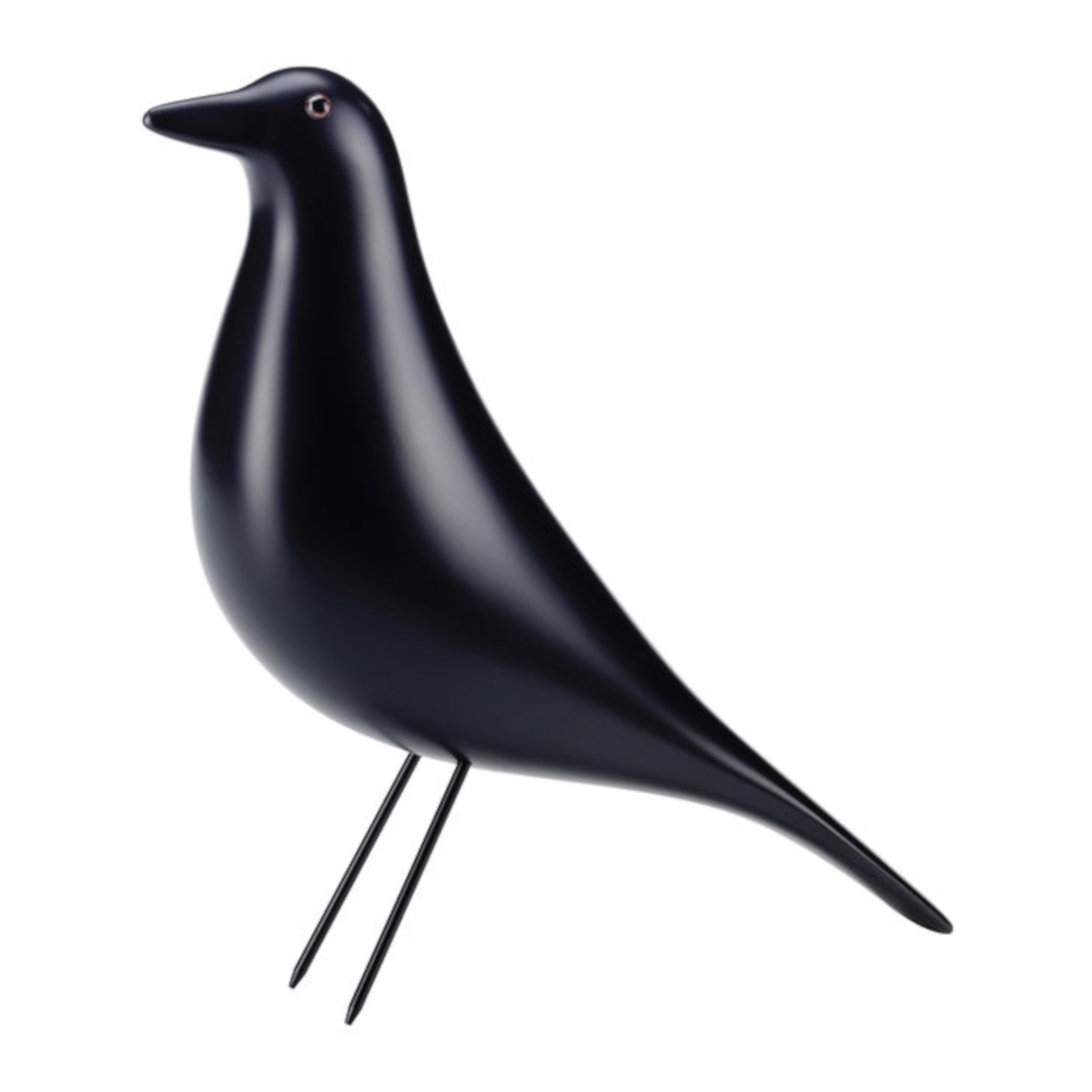 Ein Freisteller von einem Vogel Eames House Bird von Vitra in schwarz