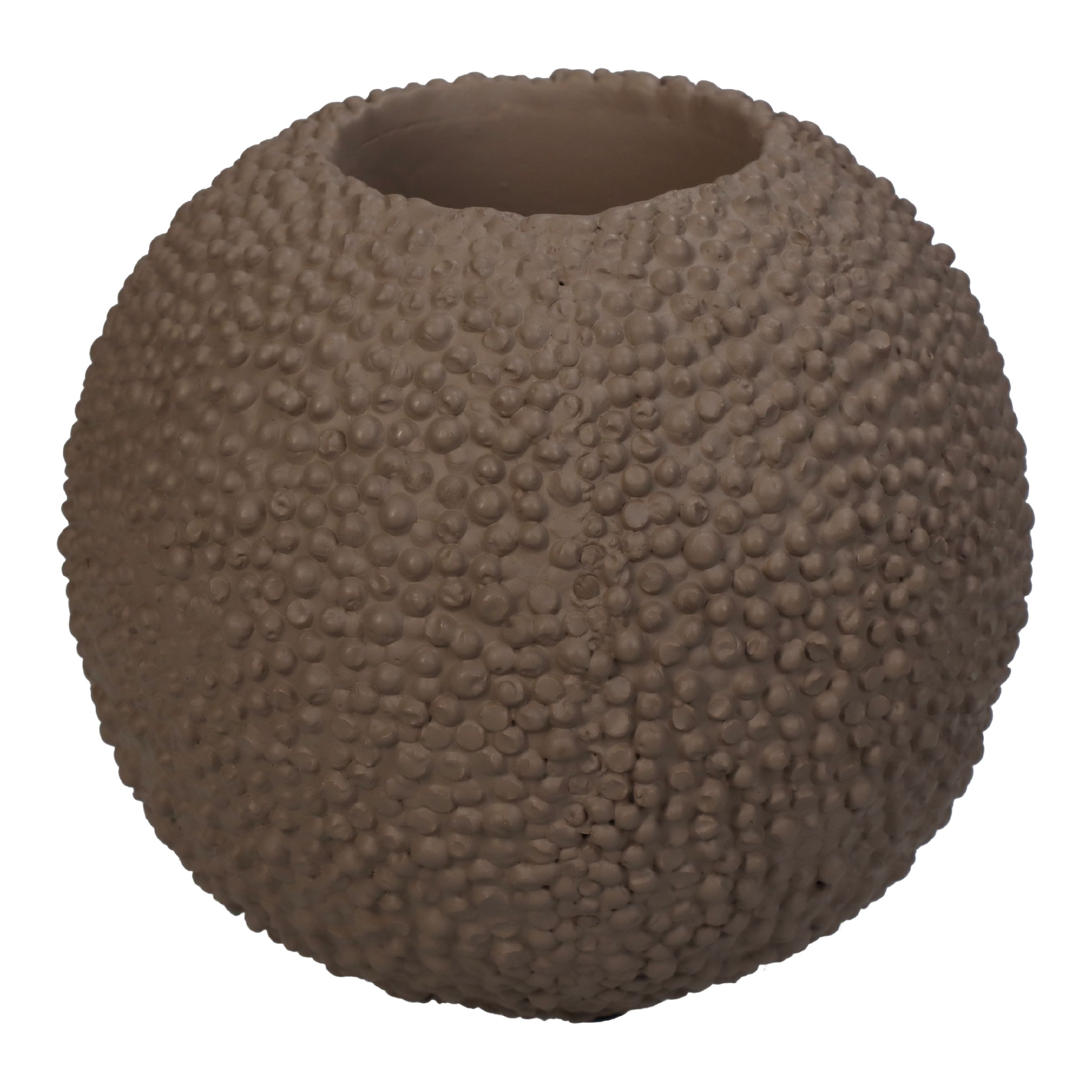 Teelichthalter in beige von Kersten aus robustem Beton als Deko und Windlicht geeignet mit weissem Hintergrund. 