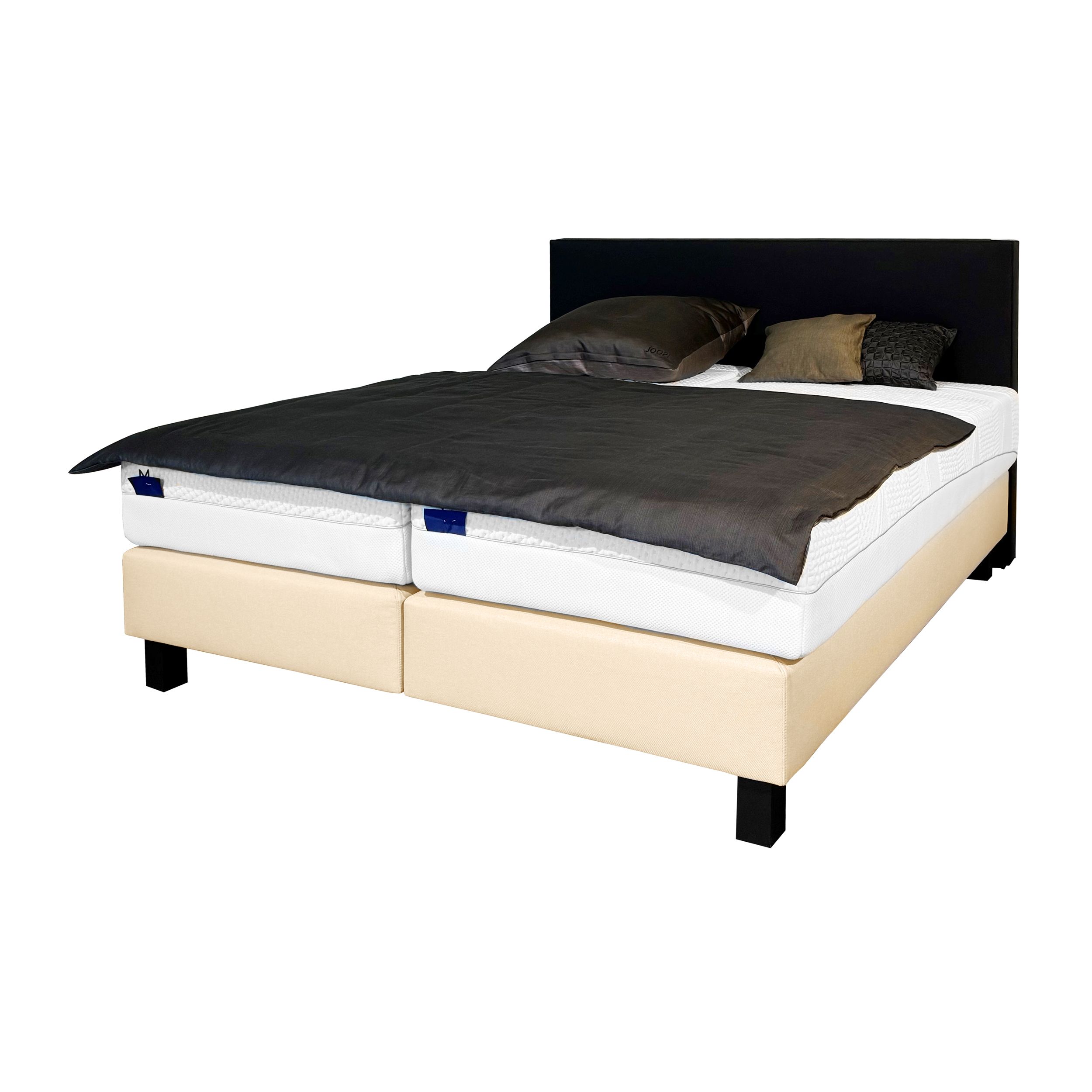 Boxspringbett Downtown 2C von Velda  in schwarz/beige als Freisteller 01