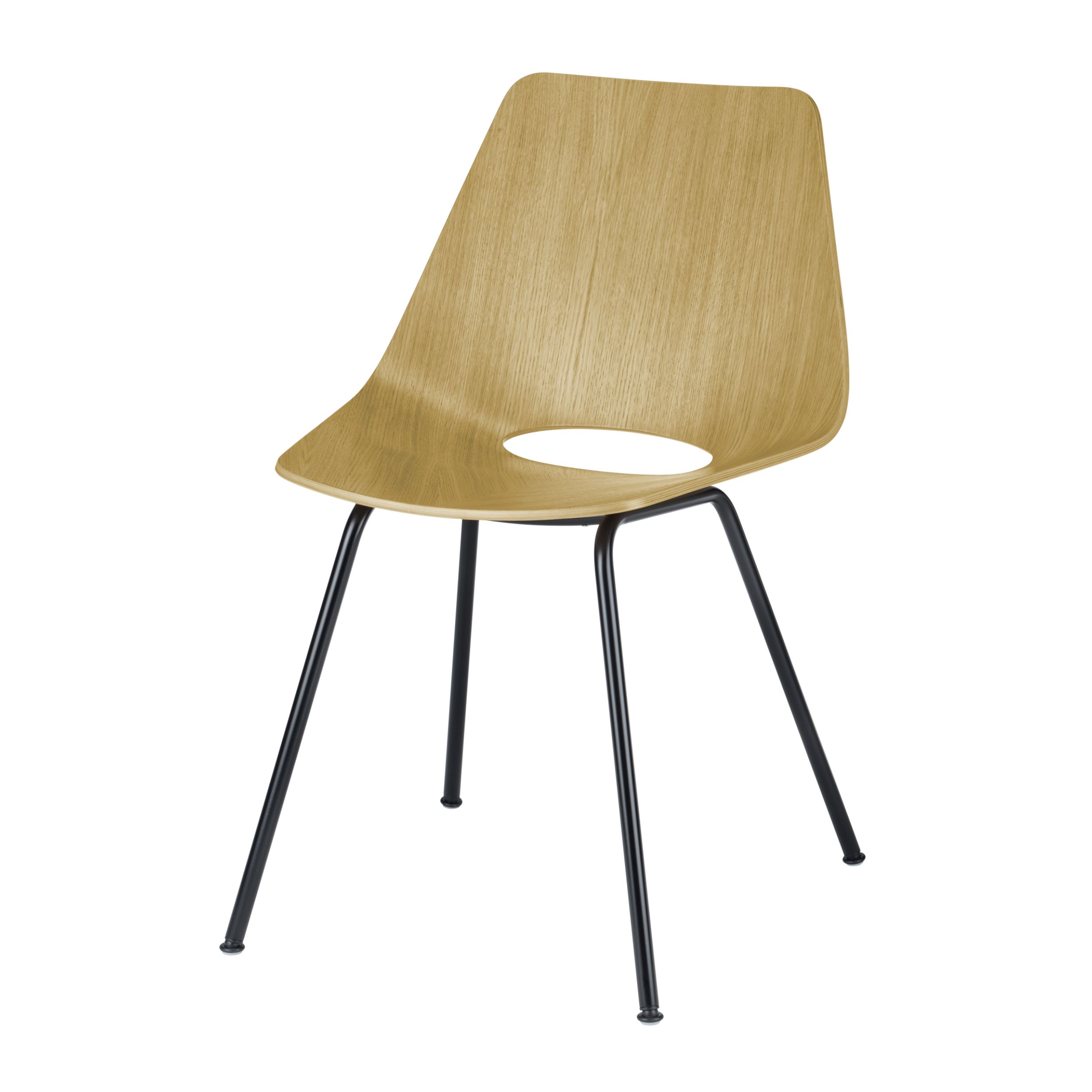 Schalenstuhl S 661 von Thonet in Eiche als Freisteller.