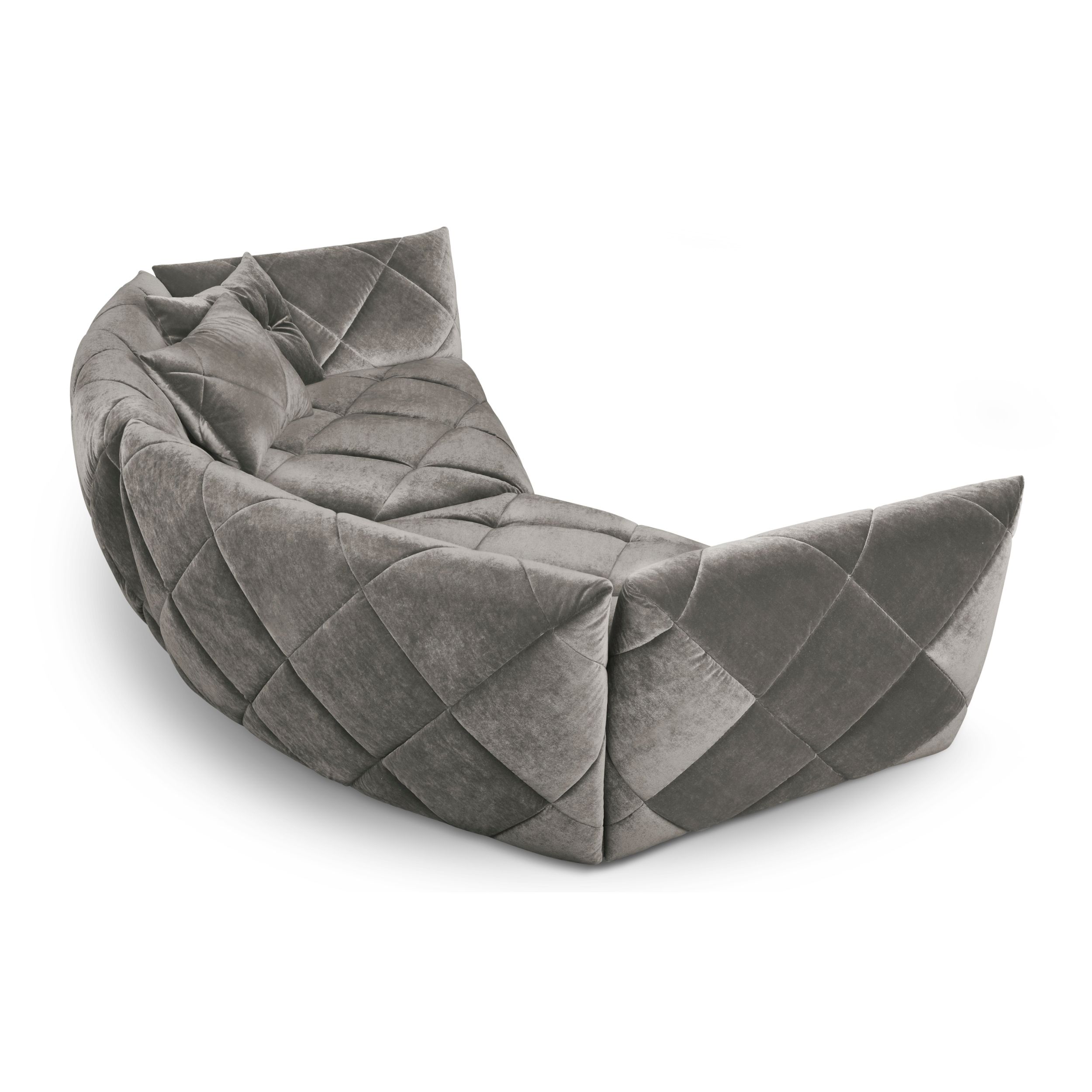 Sofa Teratai von Bretz als Freisteller seitlich in grau