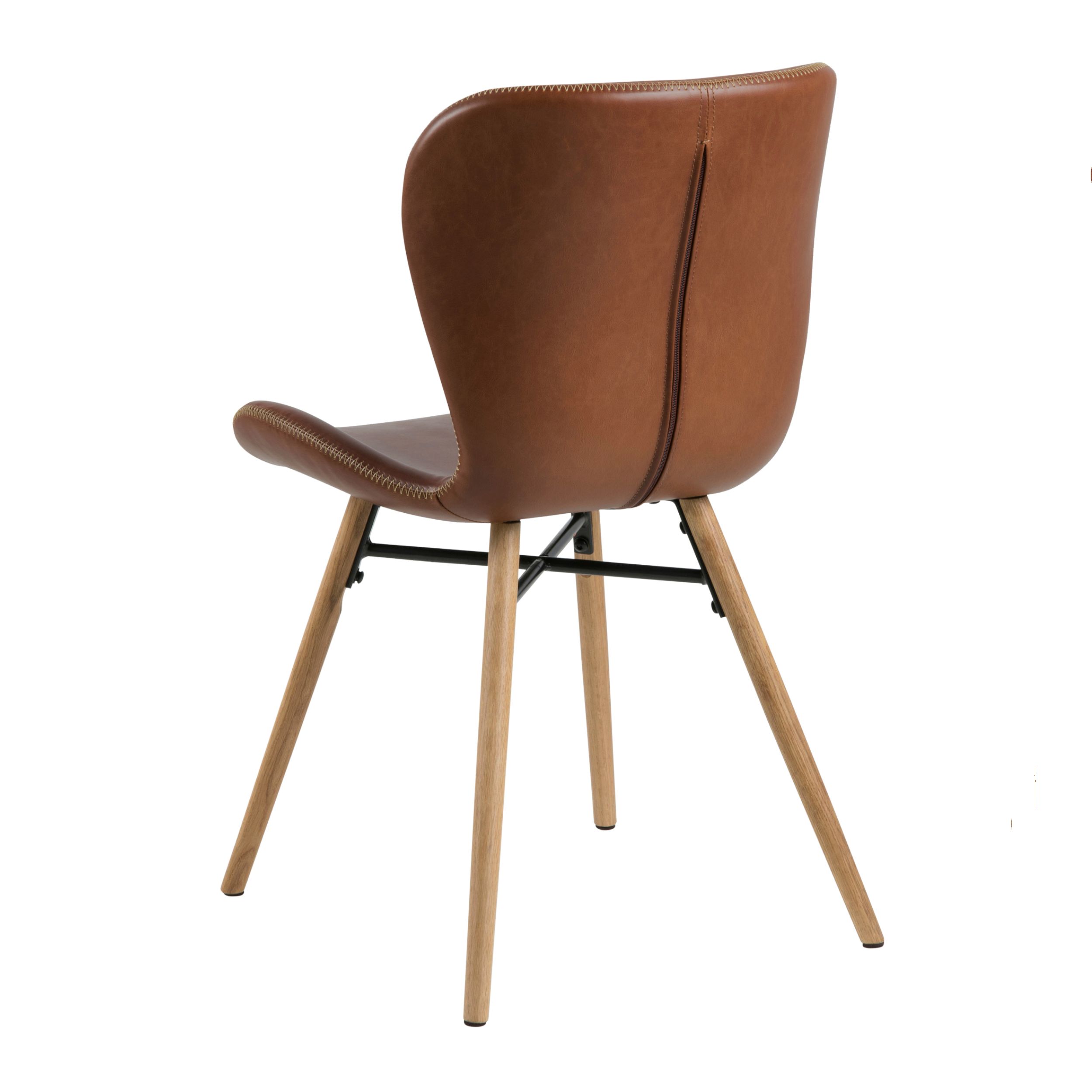 Schalenstuhl Anthea in Lederlook braun