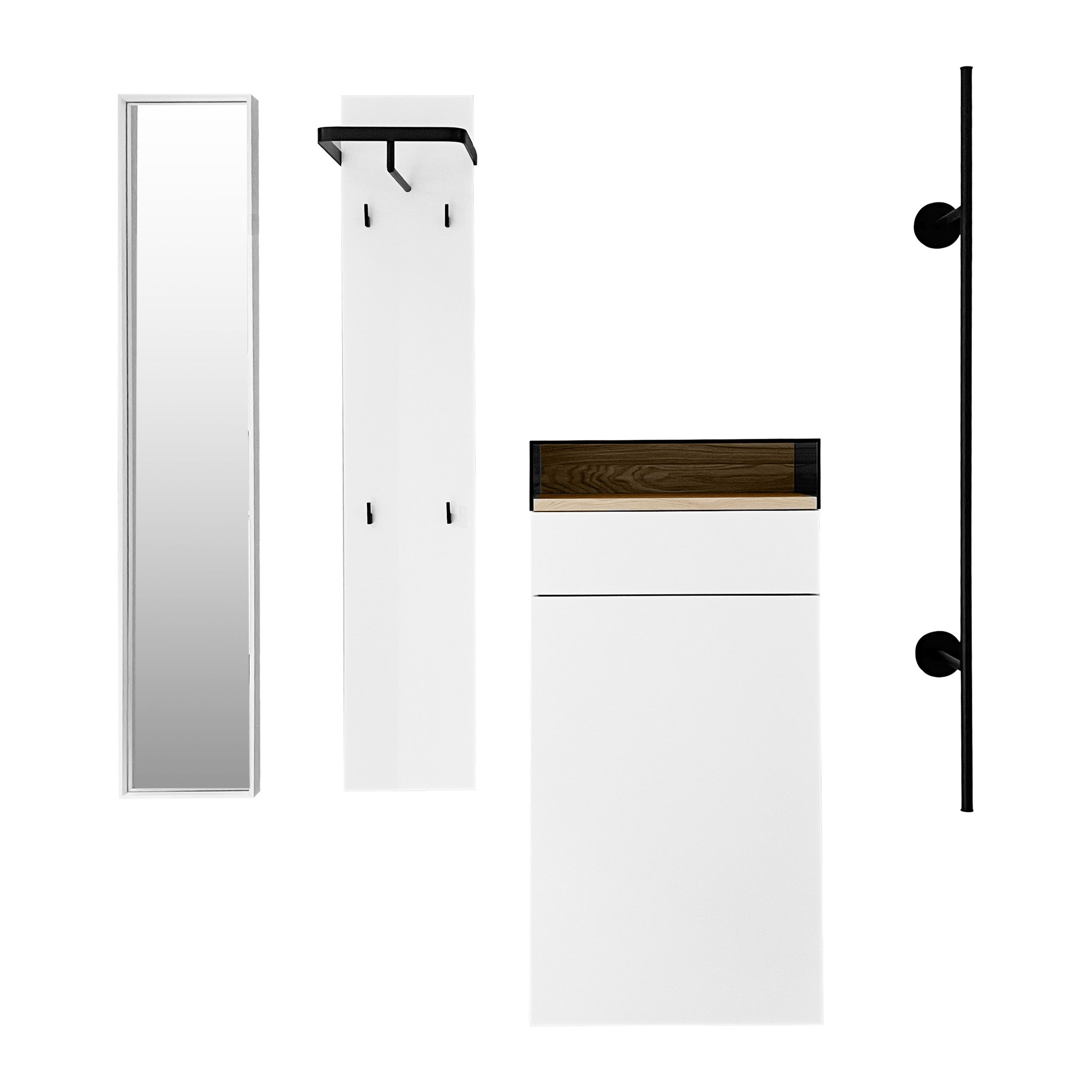 Garderobe Kaya in weiß von Sudbrock als Freisteller