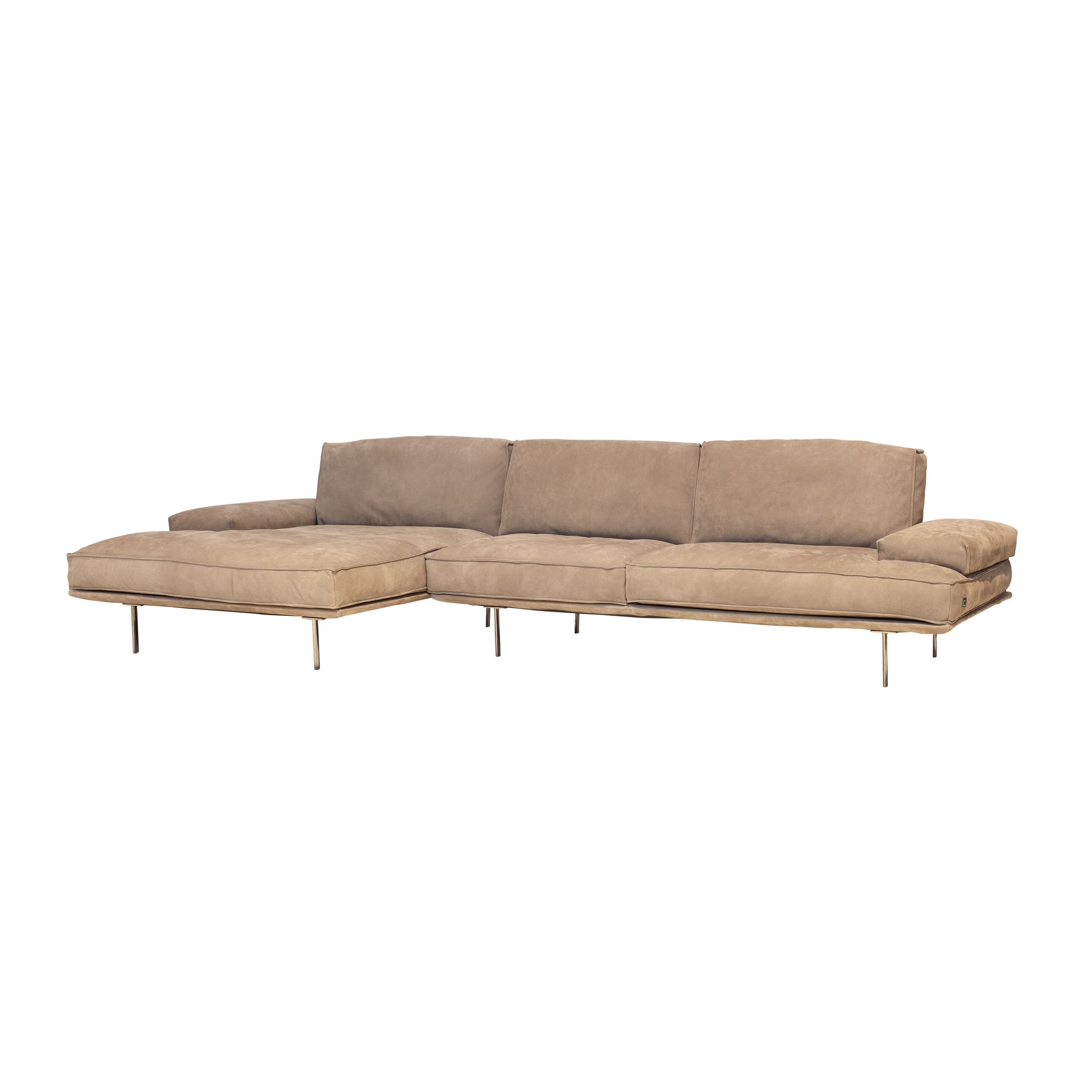 Sofa Vogue von Cierre in Leder braun als Freisteller seitlich