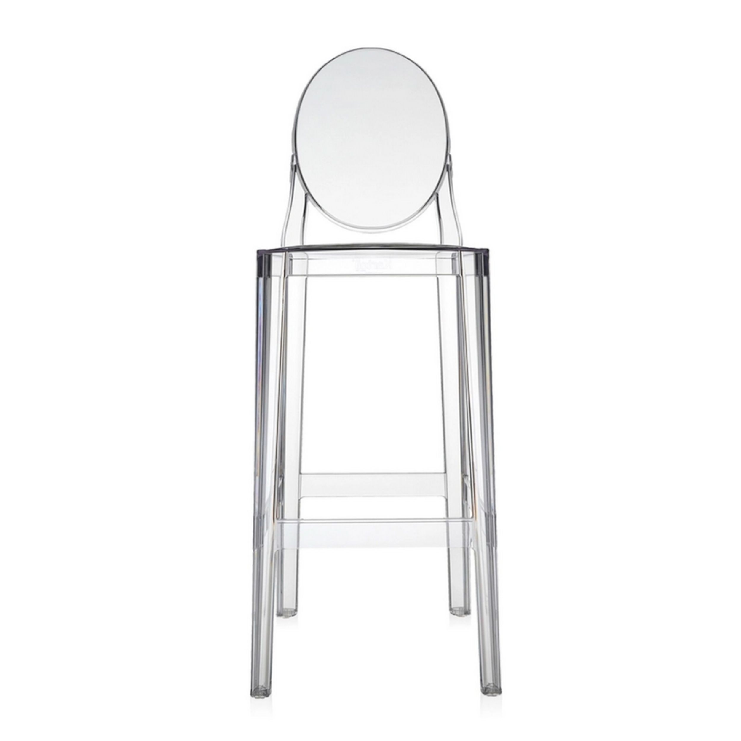 Barhocker One More von Kartell in transparent als Freisteller von vorne