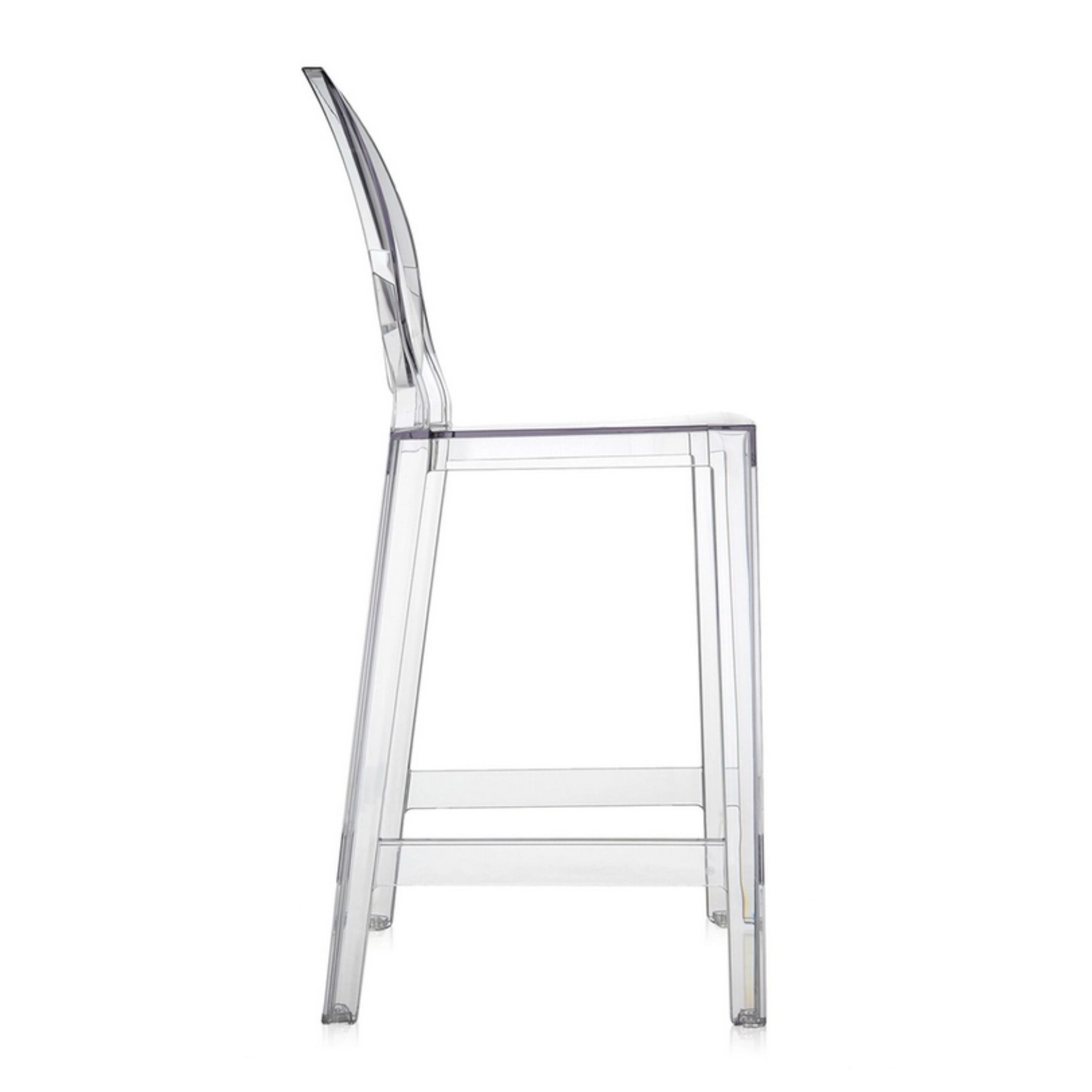 Barhocker One More von Kartell transparent als Freisteller seitlich